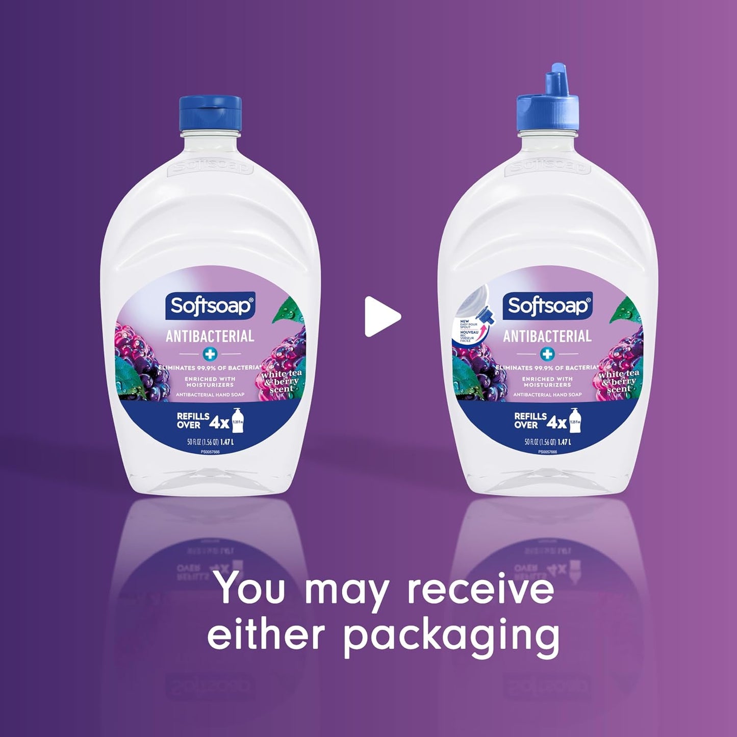 Softsoap Antibacterial Liquid Hand Soap - 99.9% Bacteria-Killing, Moisturizing for Dry Skin, White Tea Berry Scent, 50 fl oz Refill