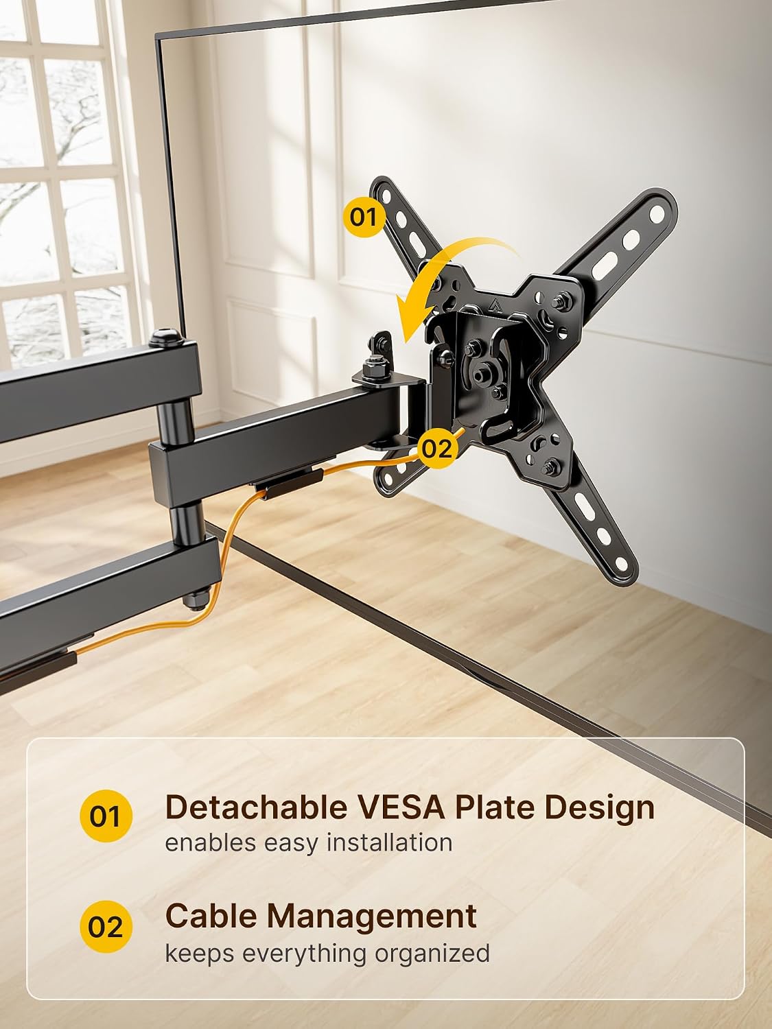 Full Motion TV Wall Mount for 13-43 Inch TVs - monTEK Articulating Swivel Tilt Bracket