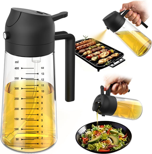 TrendPlain 16oz Glass Olive Oil Sprayer - BPA-Free Precision Spray for Cooking