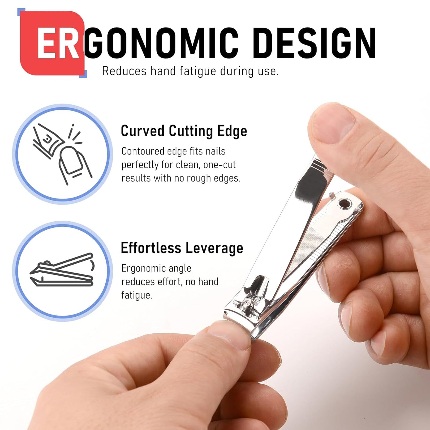 firiKer Premium Stainless Steel 2-Piece Nail Clipper Set with File