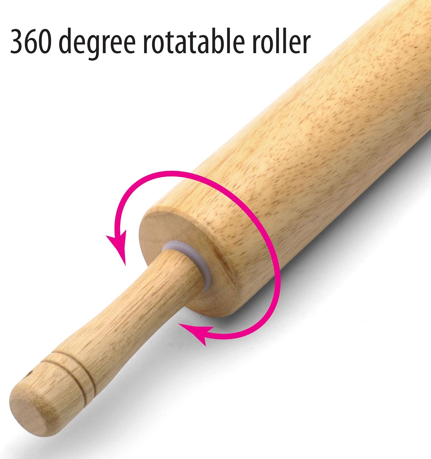 Farberware Classic Hardwood Rolling Pin - Smooth Dough Roller for Baking Pizza & Pastry