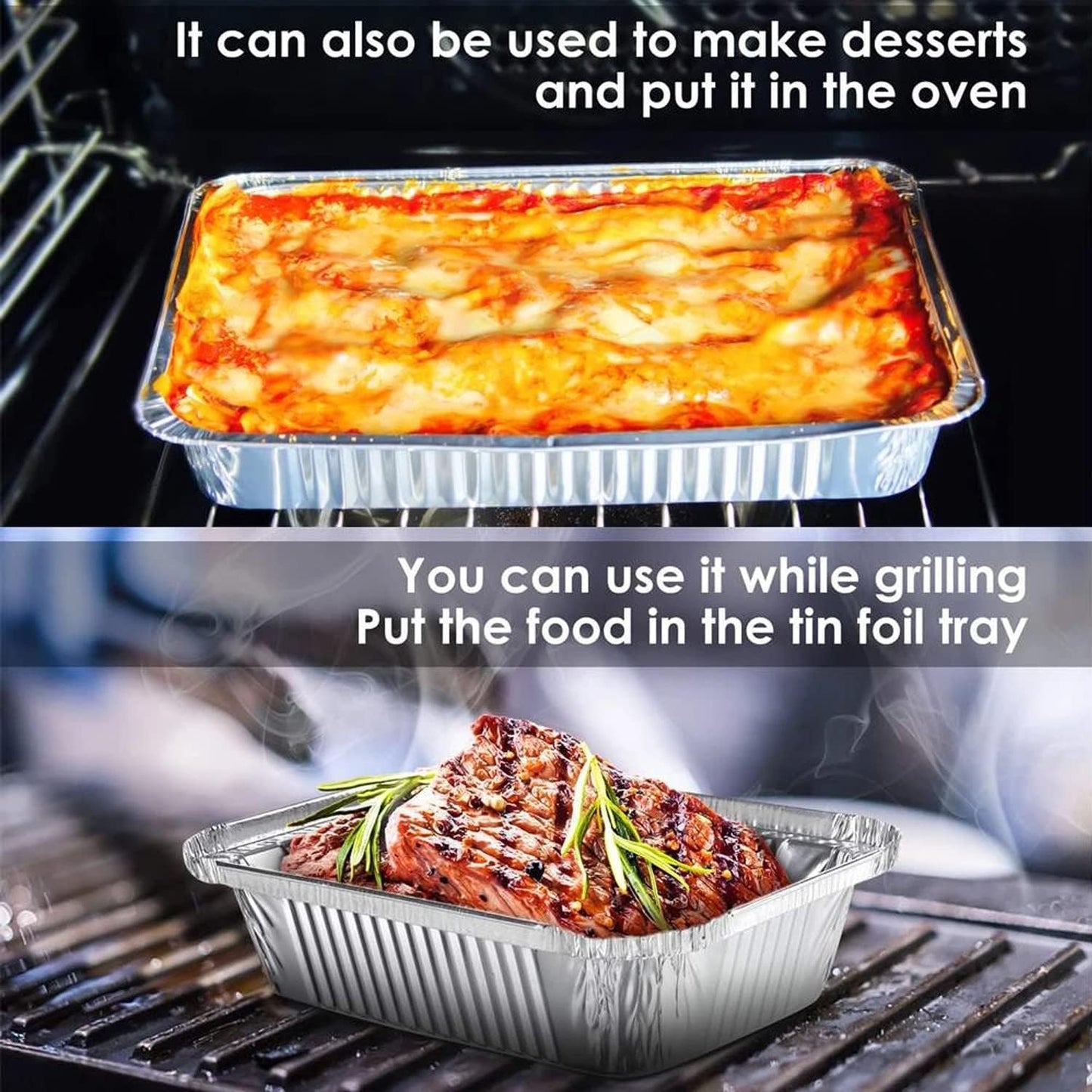 Waytiffer 9x13 Disposable Aluminum Pans - 10 Pack Half-Size Deep Steam Table Pans