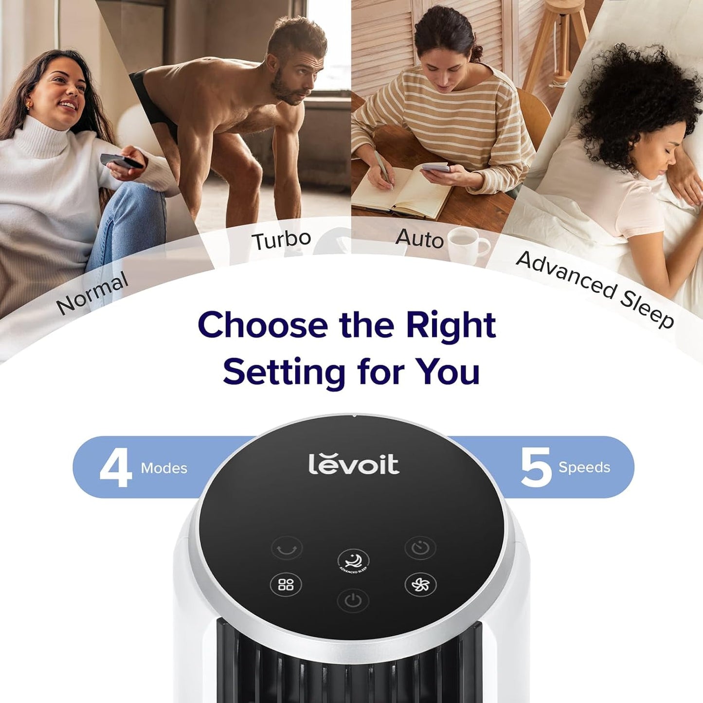 Levoit Quiet Tower Fan for Bedroom - 28dB Silent, 90° Oscillation, Remote Control & Timer