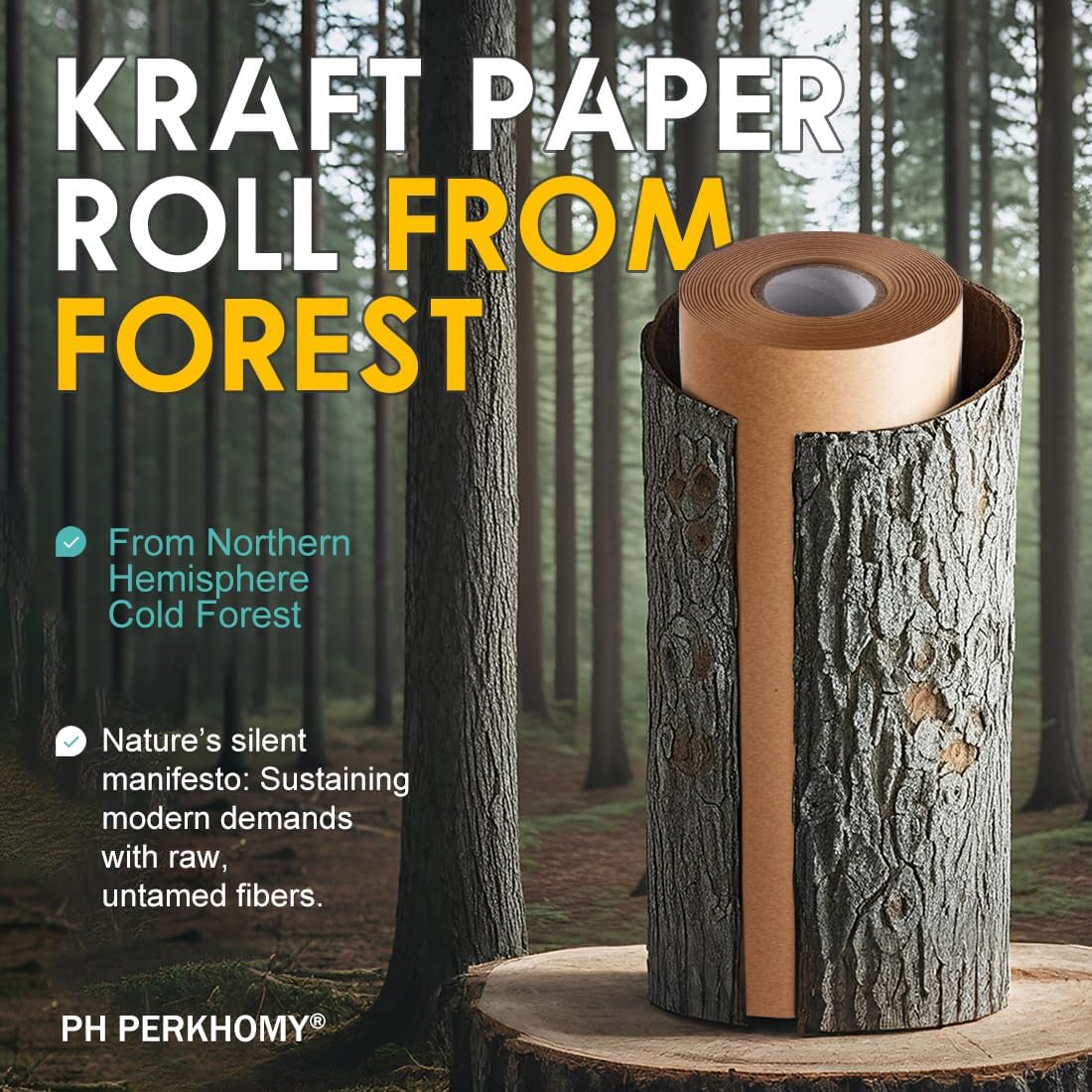 PerkHomy Brown Kraft Paper Roll - 36"x200' for Crafting & Art Projects