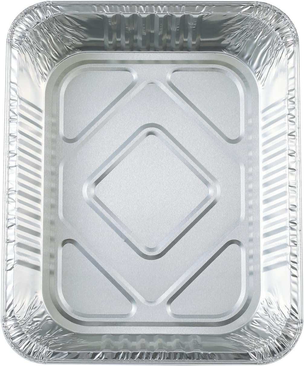 Waytiffer 9x13 Disposable Aluminum Pans - 10 Pack Half-Size Deep Steam Table Pans