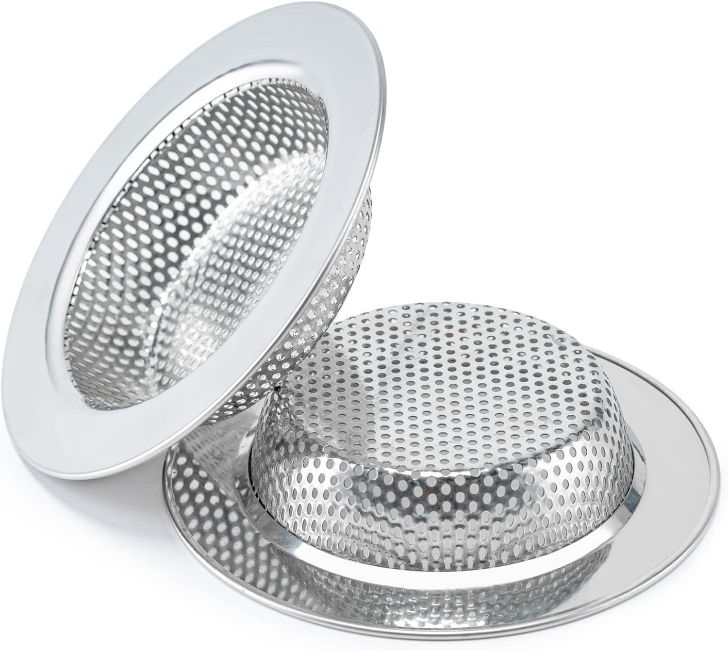 Honmein 2-Piece Stainless Steel Sink Strainer - Double-Layer Safety Design, Rustproof Kitchen Drain Filter
