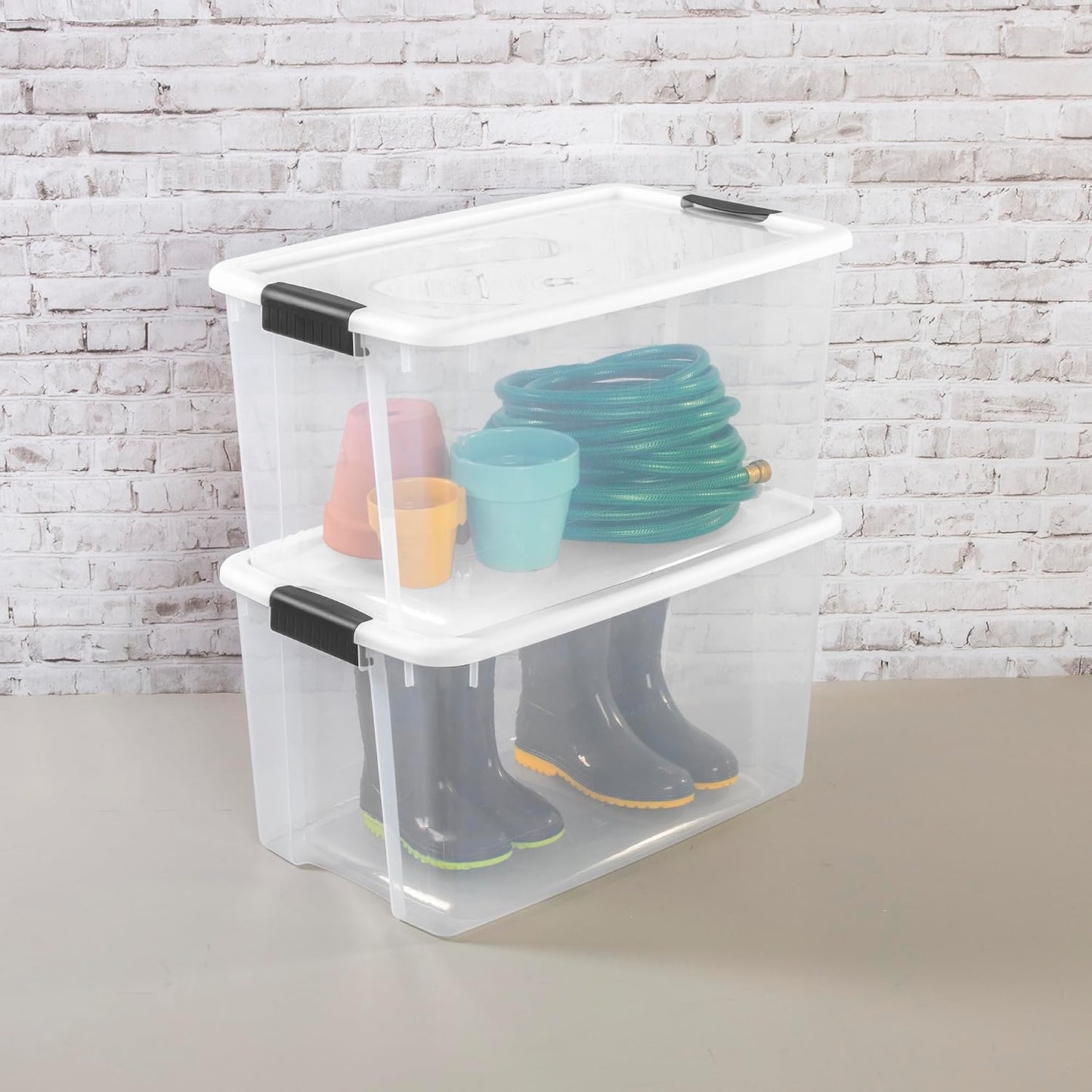 Sterilite Clear Latching Storage Bins - 4 Pack Heavy-Duty Organizers