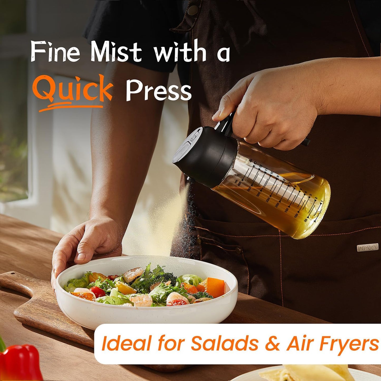 TrendPlain 16oz Glass Olive Oil Sprayer - BPA-Free Precision Spray for Cooking