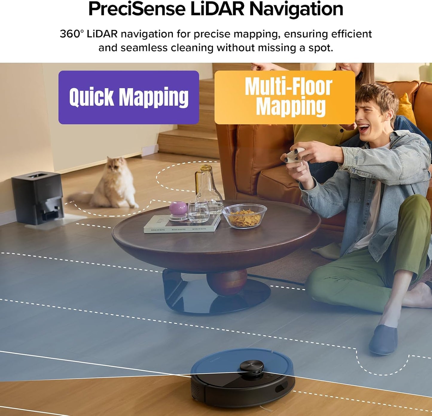 Roborock Q7 M5+ Robot Vacuum & Mop: Upgraded from Q5 Max+, 7-9 Weeks Self-Empty, 10000Pa Suction