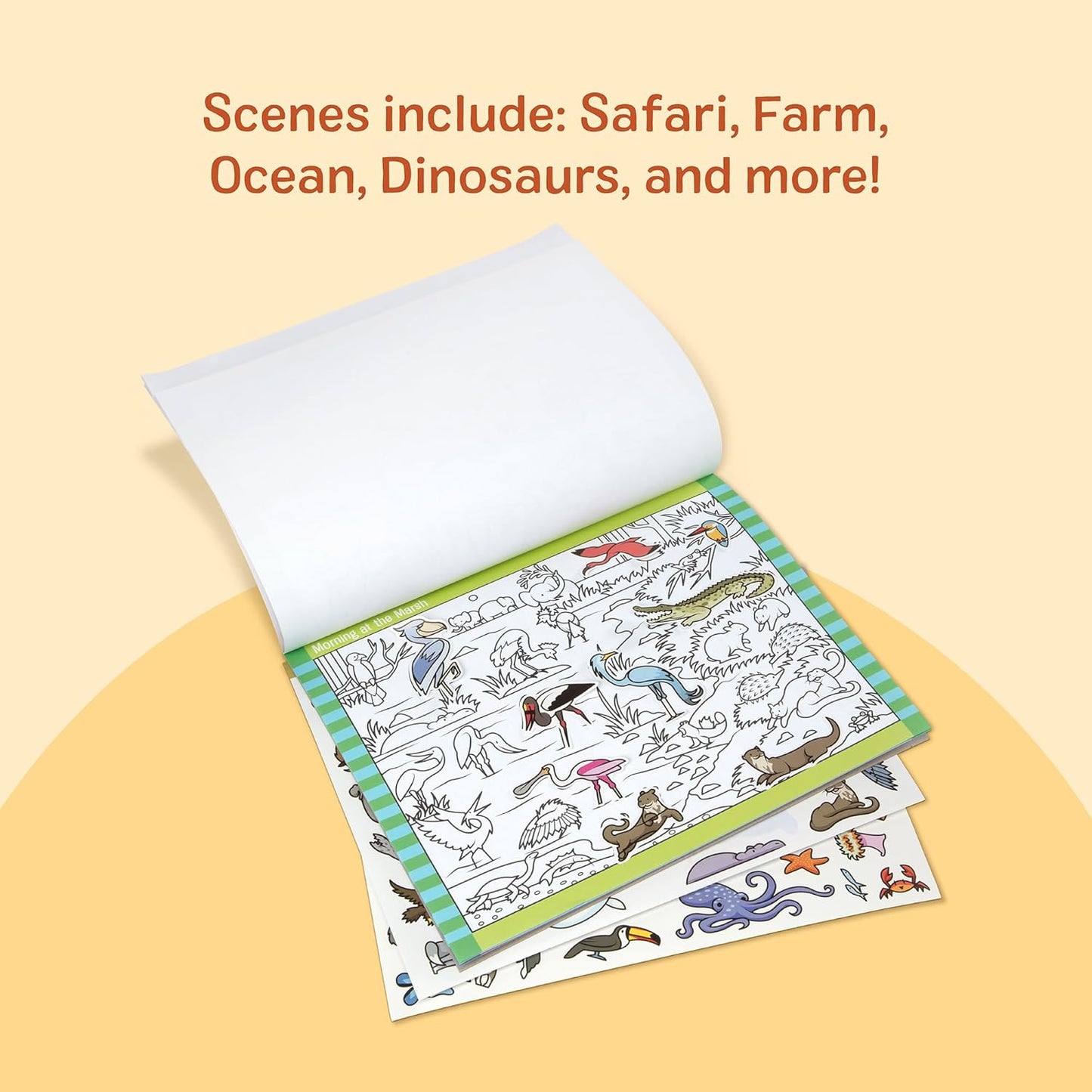Melissa & Doug Animal Seek & Find Sticker Pad - 400+ Stickers, 14 Scenes for Kids 4+
