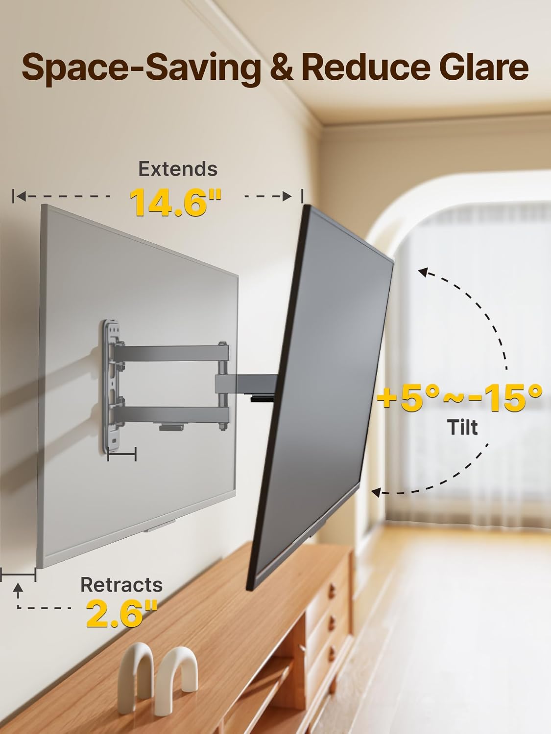 Full Motion TV Wall Mount for 13-43 Inch TVs - monTEK Articulating Swivel Tilt Bracket