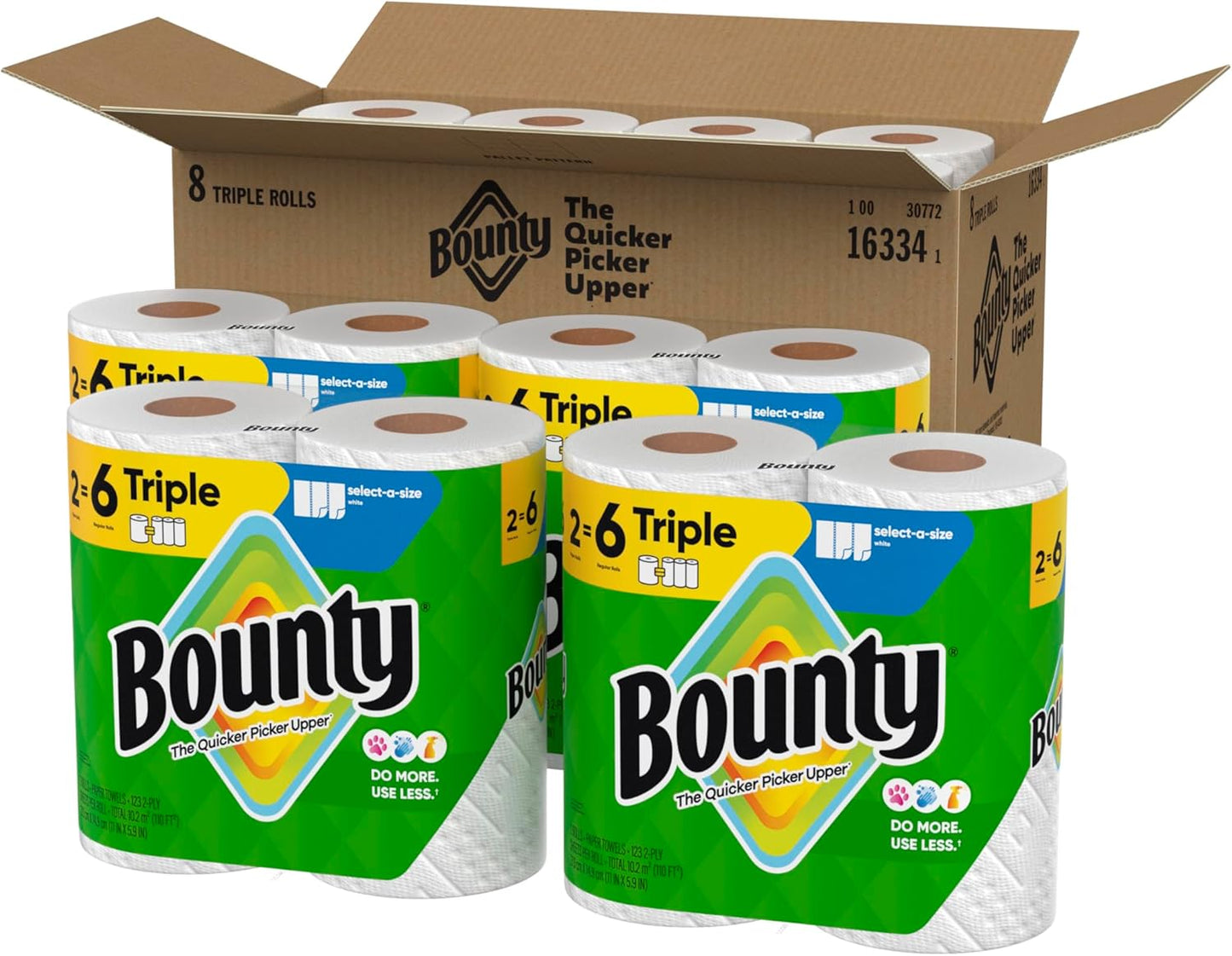 Bounty Select-A-Size Paper Towels - 8 Triple Rolls = 24 Regular Rolls