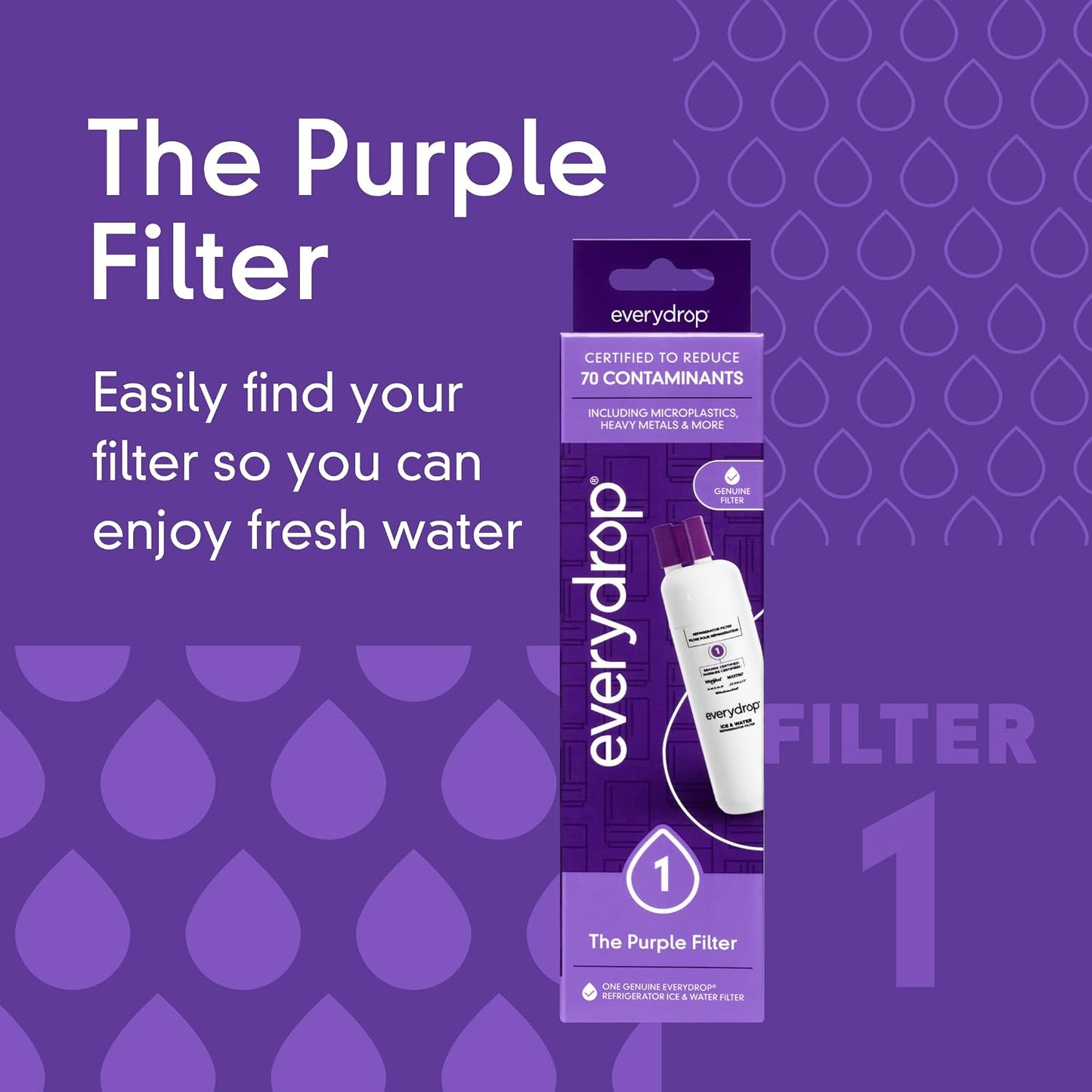 Everydrop by Whirlpool Refrigerator Water Filter 1 - EDR1RXD1