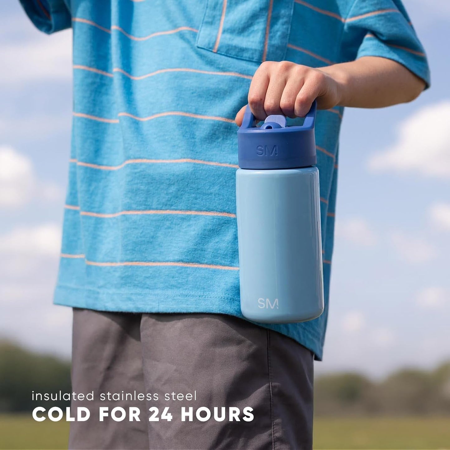 Simple Modern Disney Pixar Kids Water Bottle - 14oz Insulated Stainless Steel Tumbler with Straw Lid for Toddlers & School