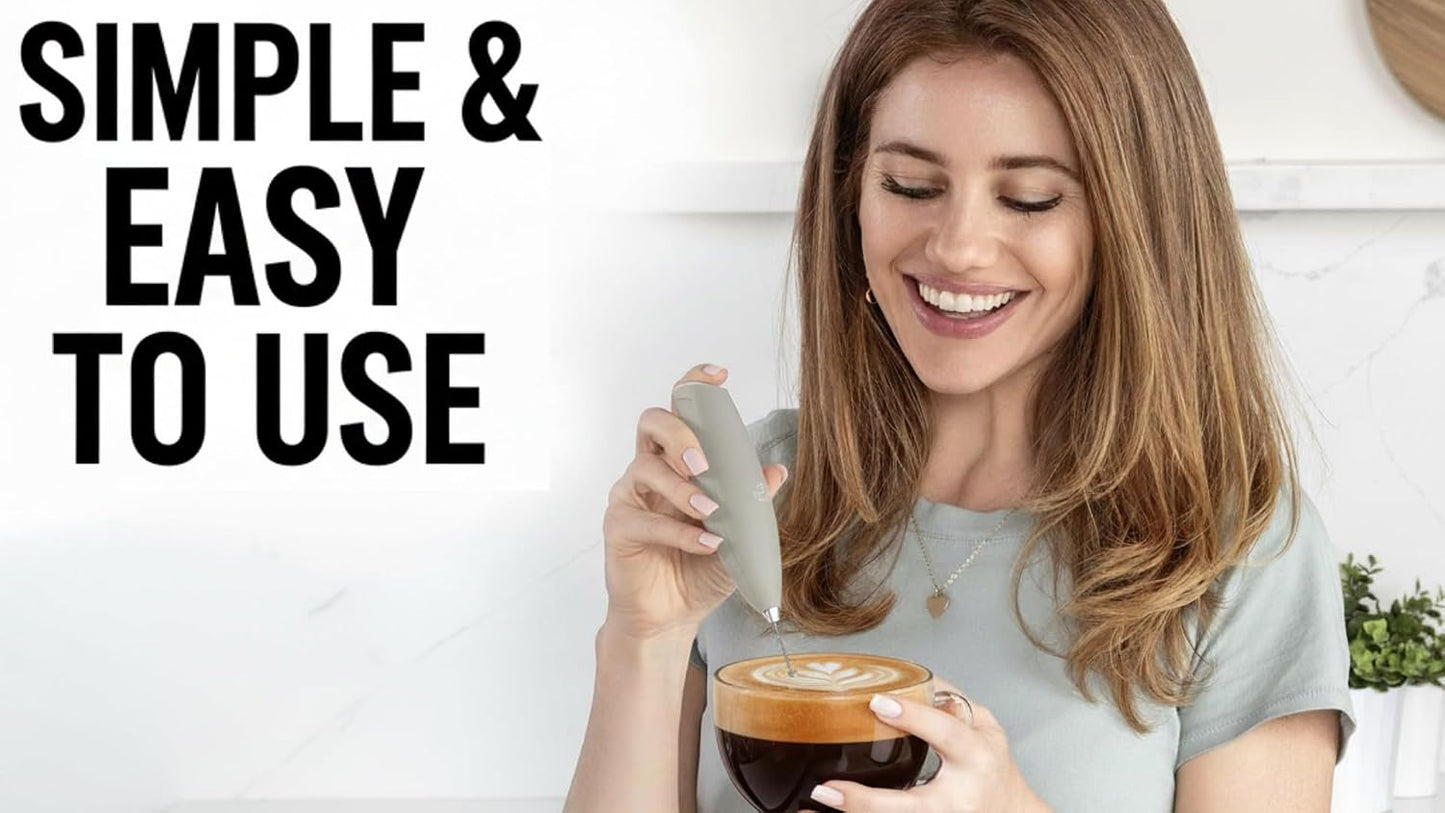 Zulay Kitchen Handheld Electric Milk Frother - 13k RPM for Cappuccino & Coffee Foam