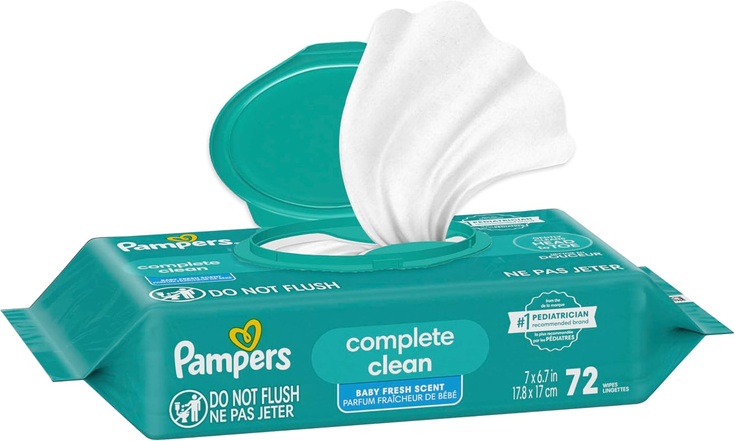 Pampers Baby Wipes - Gentle Head-to-Toe Clean with Baby Fresh Scent, 72 Count