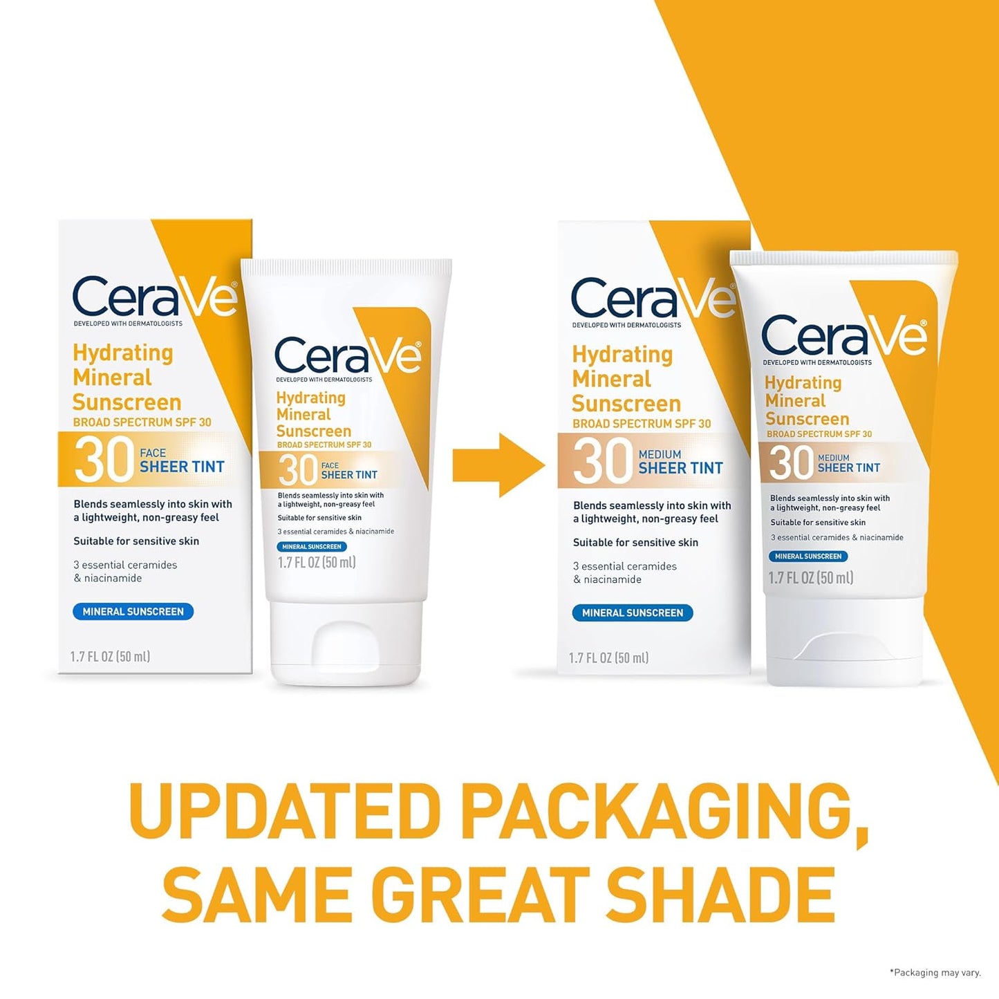 CeraVe Hydrating Mineral SPF 30 Tinted Face Sunscreen - Medium Shade