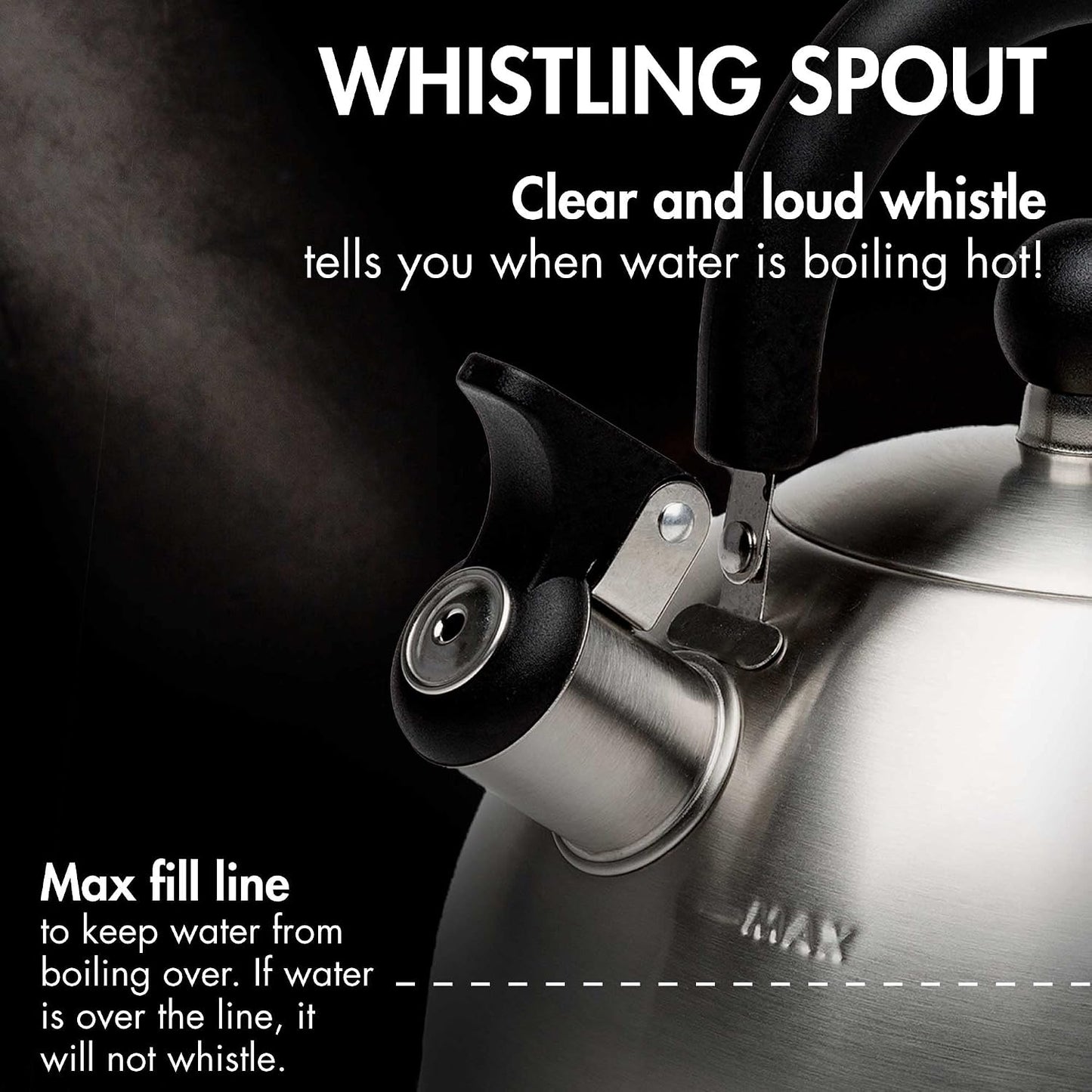 Primula Stewart Whistling Stainless Steel Stove Top Tea Kettle (1.5-Quart)