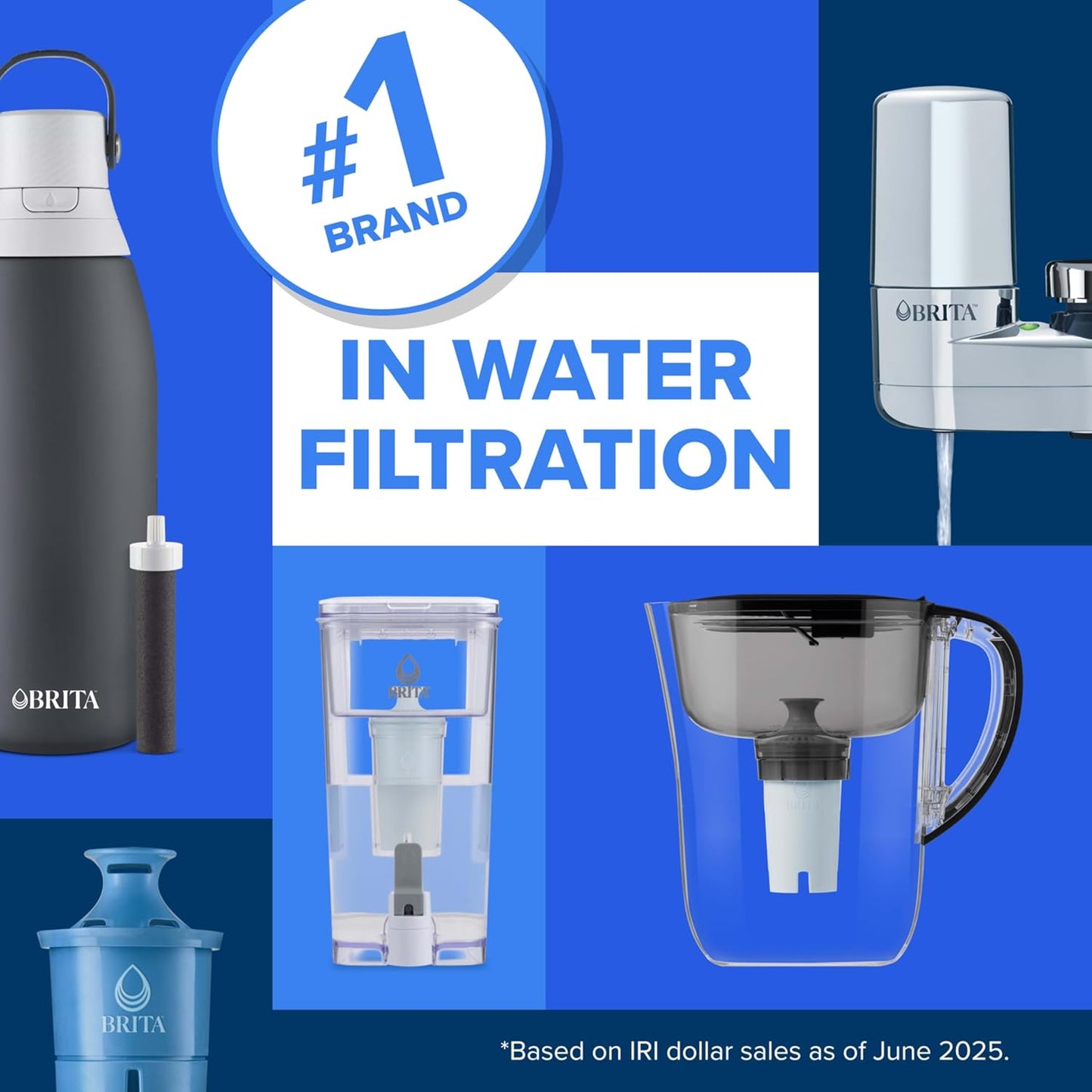 Brita Standard Water Filter Replacement Cartridges (3-Pack) - Reduces Chlorine & Heavy Metals