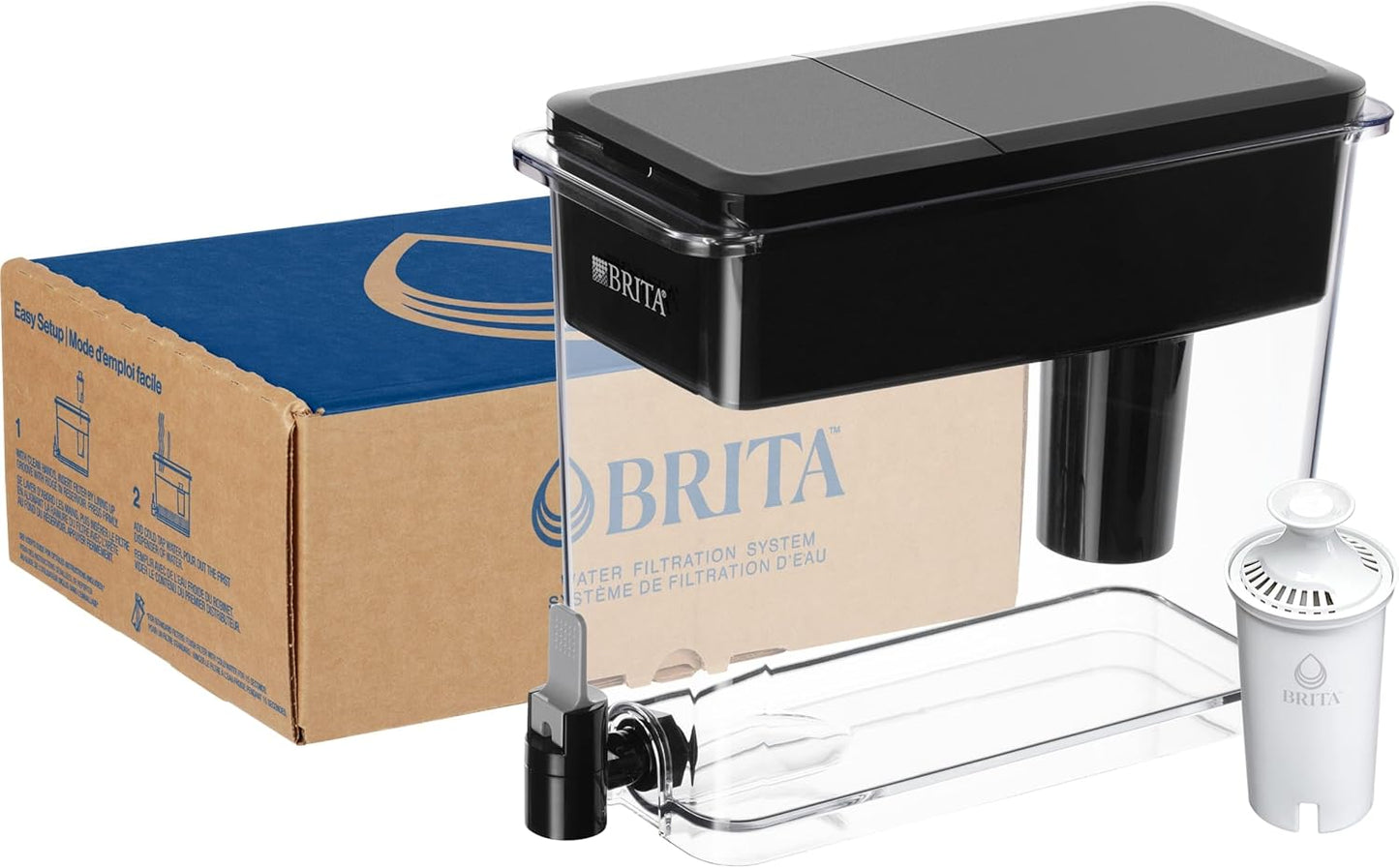 Brita UltraMax Large 27-Cup Water Filter Dispenser - BPA-Free, NSF Certified, Removes Chlorine & Impurities