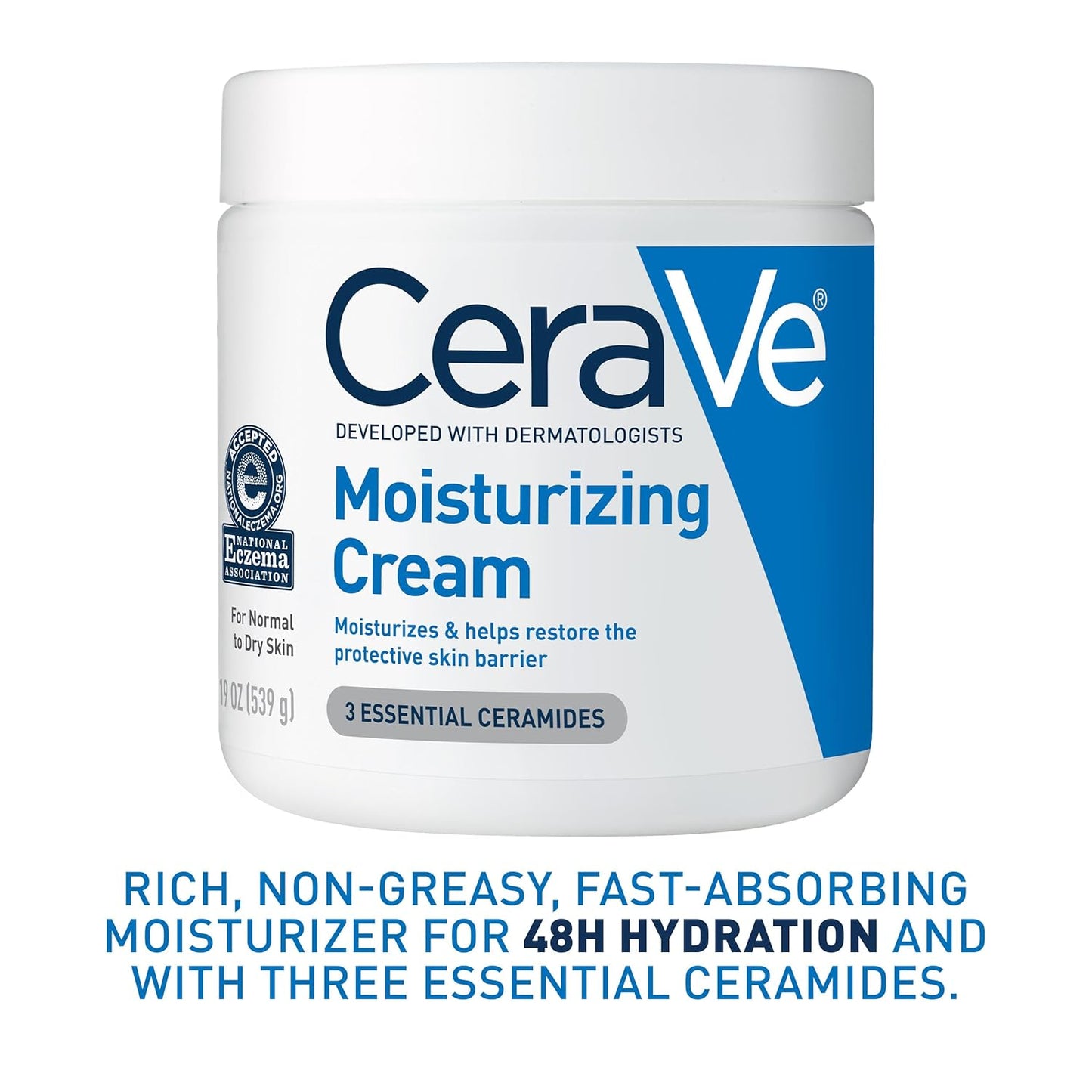 CeraVe Moisturizing Cream for Dry Skin with Ceramides & Hyaluronic Acid (19 fl oz)
