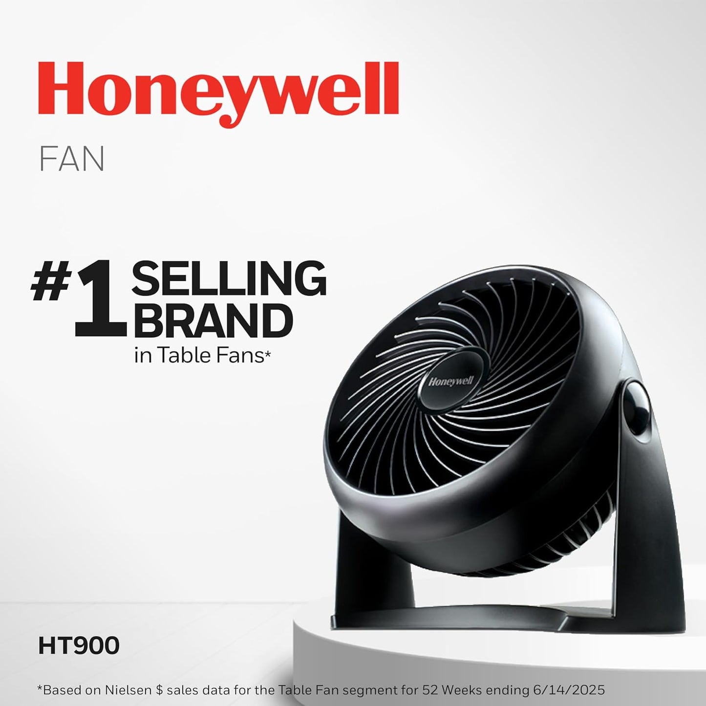 Honeywell TurboForce Small Quiet Table Fan with 3 Speeds & Pivoting Head for Home/Office