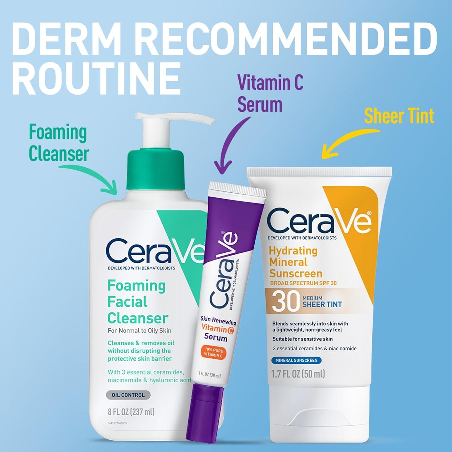 CeraVe Hydrating Mineral SPF 30 Tinted Face Sunscreen - Medium Shade