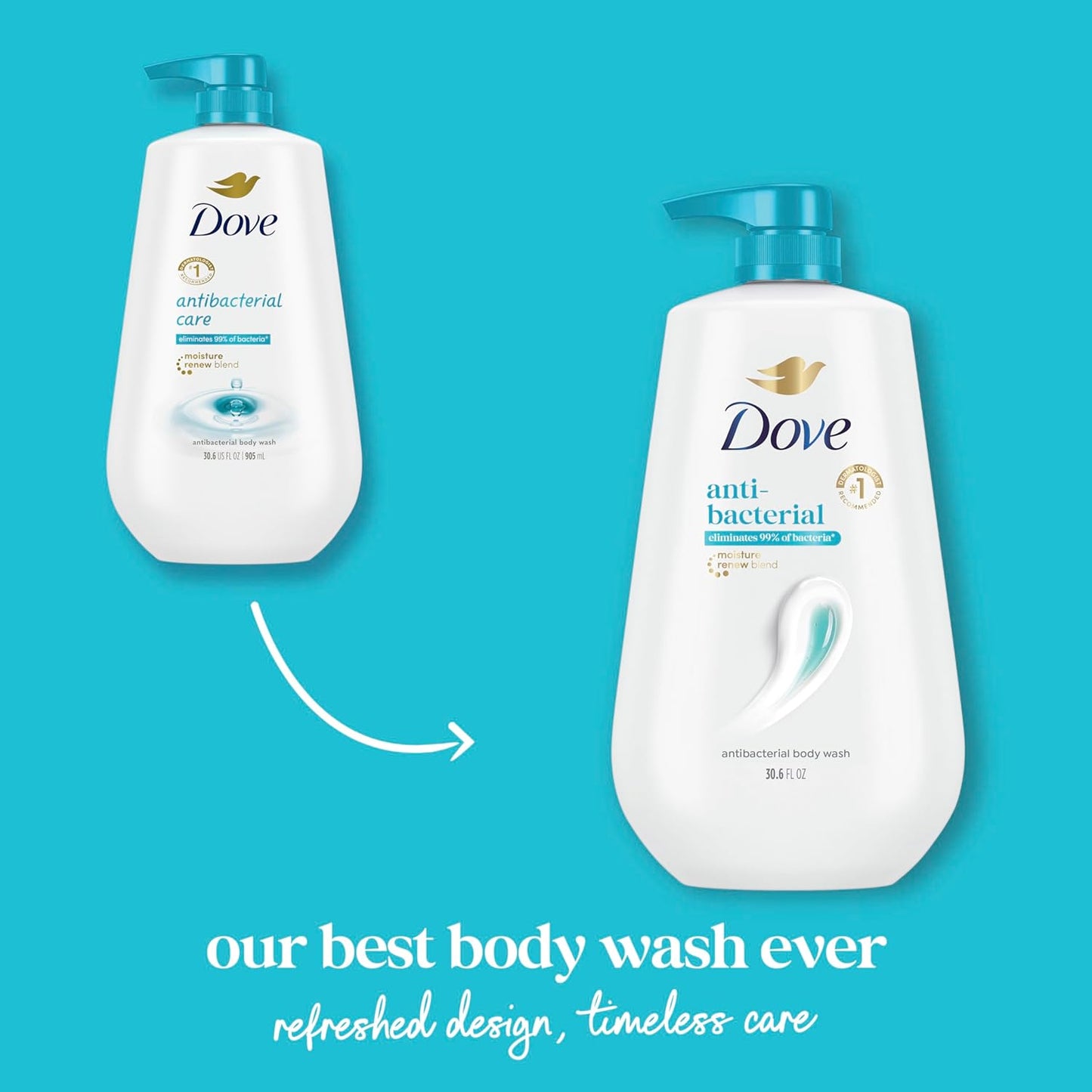 Dove Antibacterial Body Wash for All Skin Types - 30.6 fl oz Pump