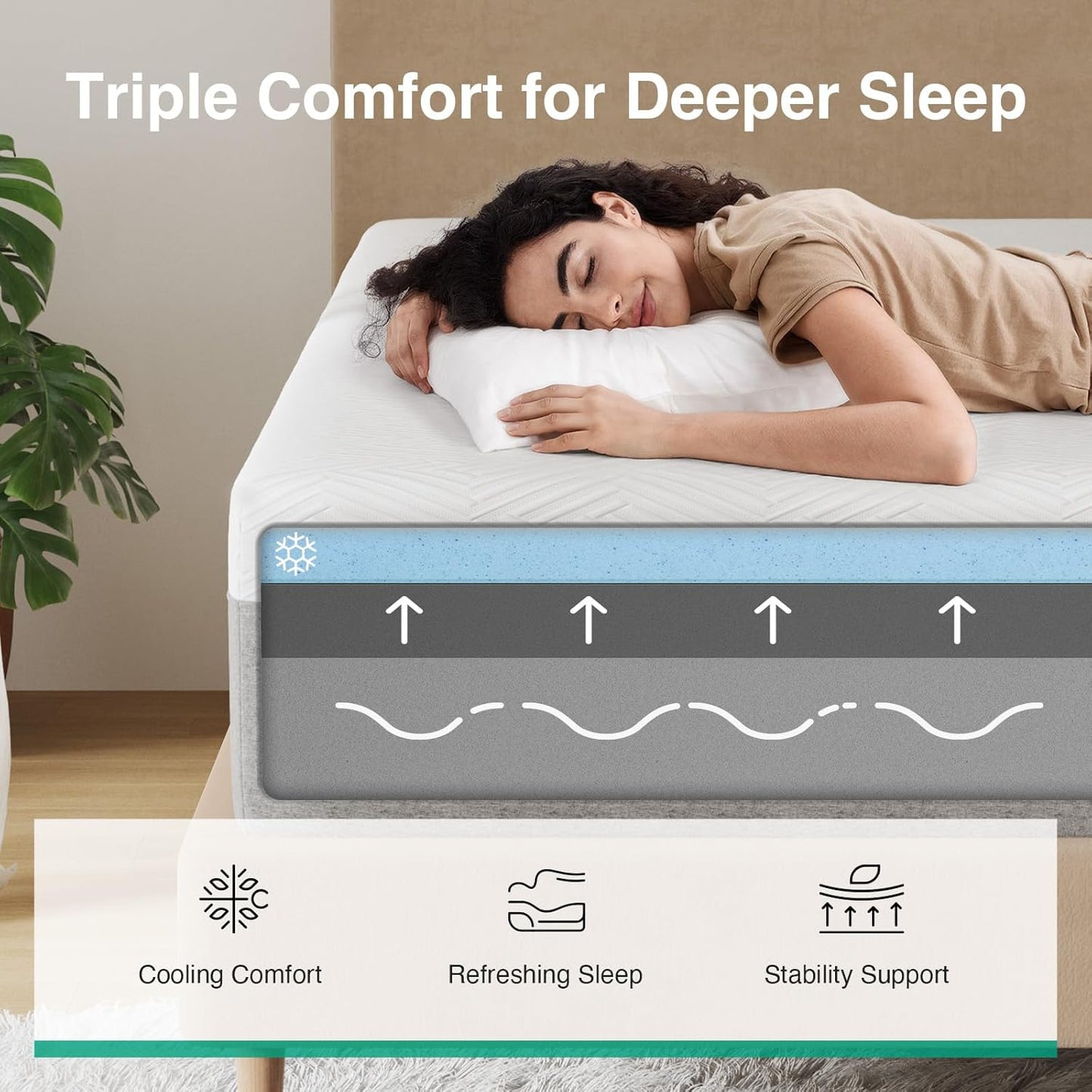 12 Inch Gel Memory Foam Queen Mattress for Cool Sleep & Spinal Support by Novilla