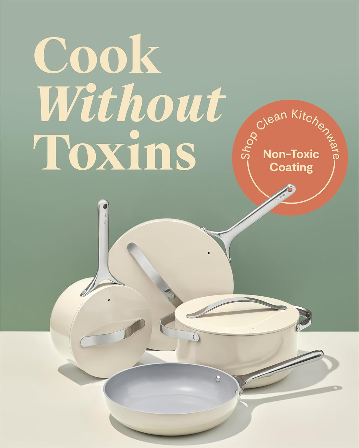 Caraway 12-Piece Non-Stick Ceramic Cookware Set - PFAS Free & Oven Safe
