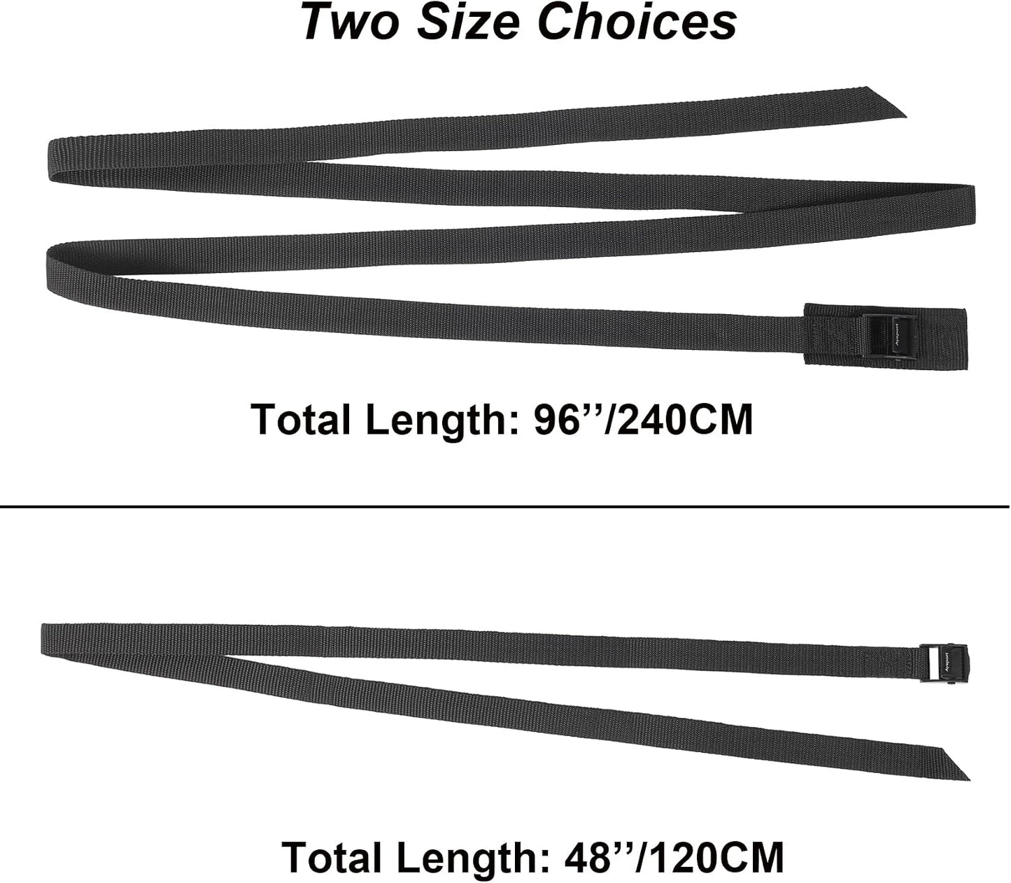 Ayaport Cam Buckle Tie-Down Straps - Secure Cargo with Lightweight, Sturdy 4-Pack (Black)