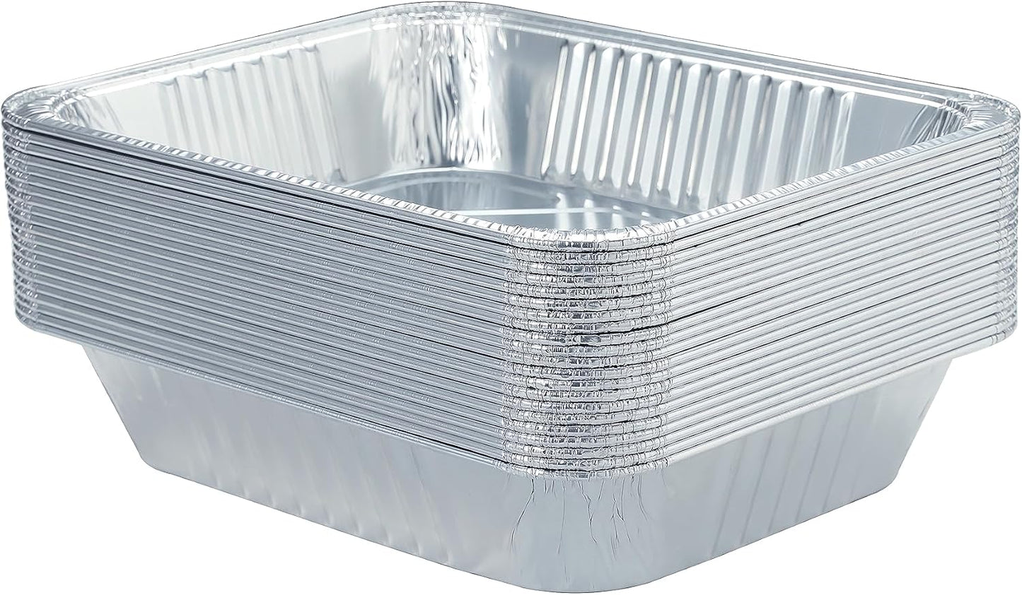Waytiffer 9x13 Disposable Aluminum Pans - 10 Pack Half-Size Deep Steam Table Pans