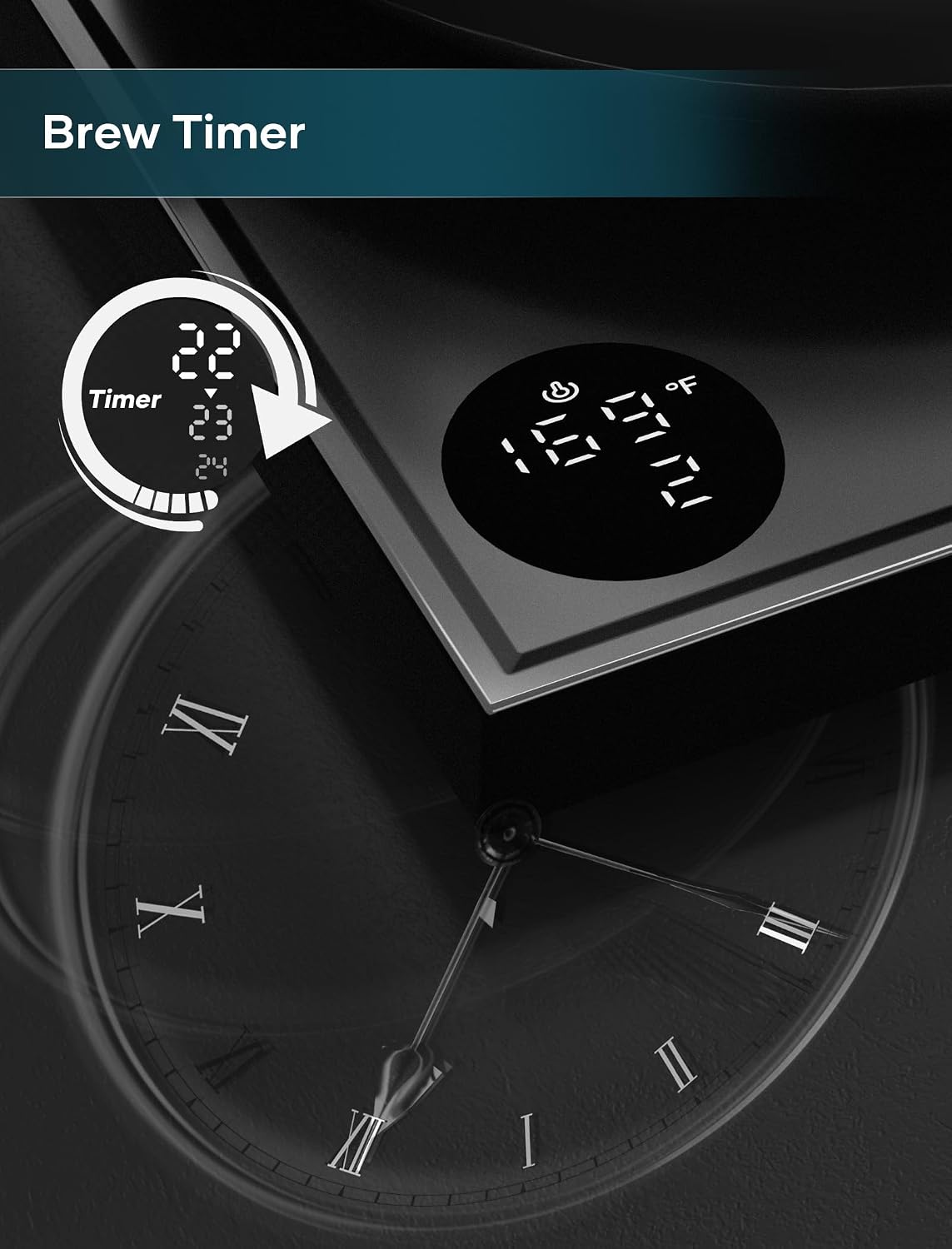Gooseneck Electric Kettle for Pour Over Coffee - Precise ±1°F Temp Control by INTASTING