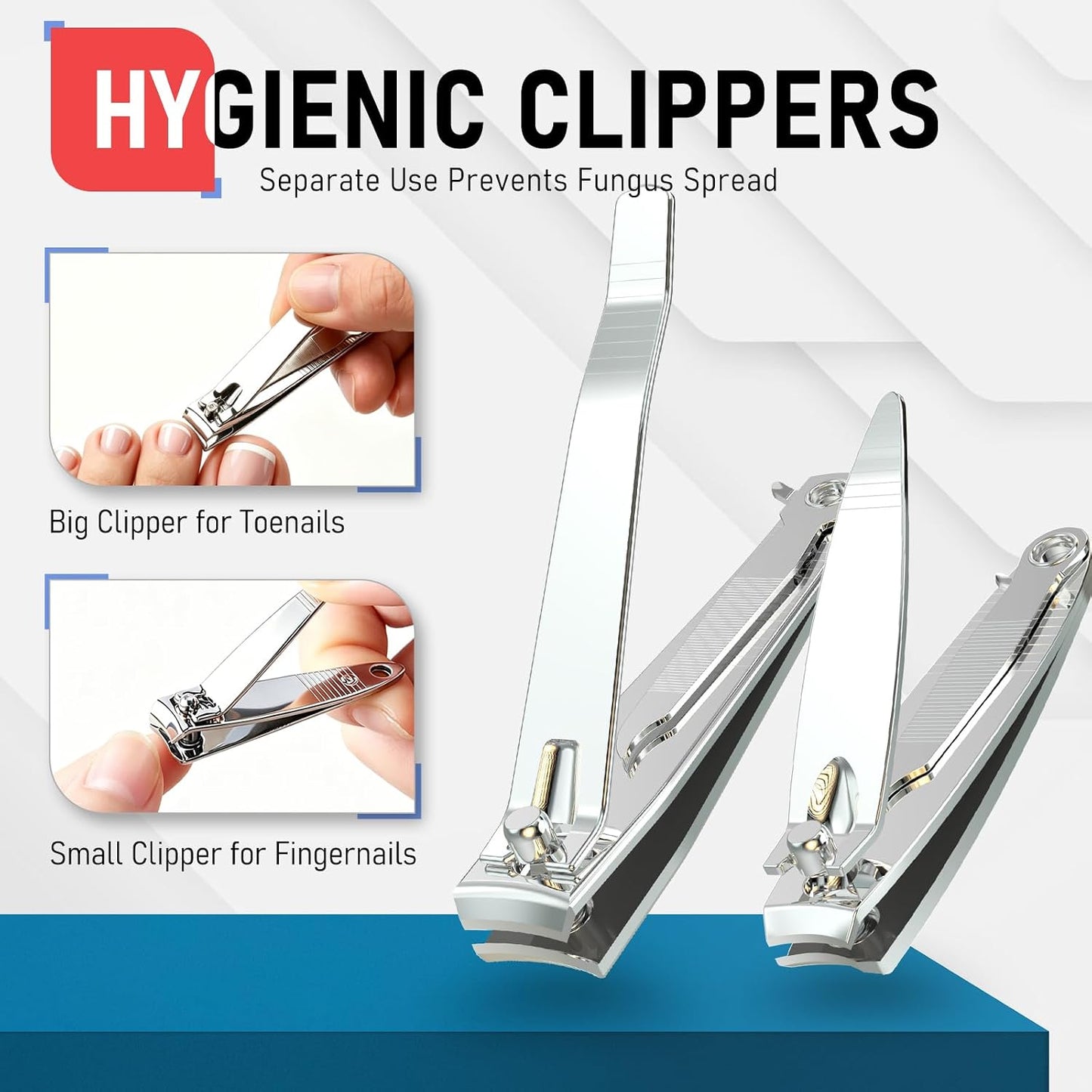 firiKer Premium Stainless Steel 2-Piece Nail Clipper Set with File