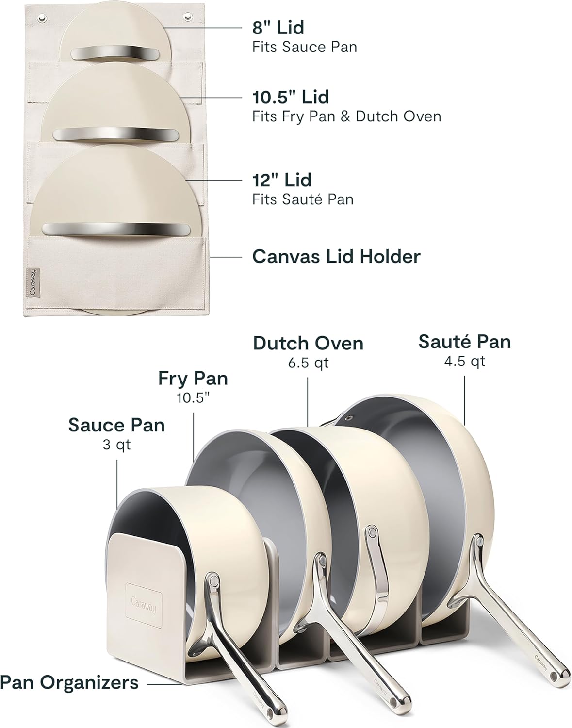 Caraway 12-Piece Non-Stick Ceramic Cookware Set - PFAS Free & Oven Safe