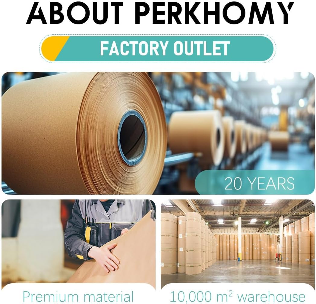 PerkHomy Brown Kraft Paper Roll - 36"x200' for Crafting & Art Projects