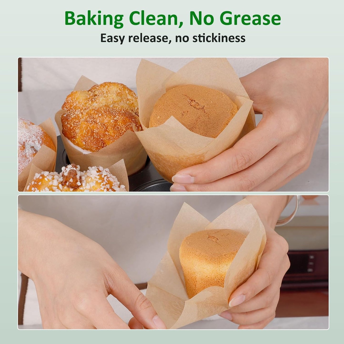 Caperci 150 Count Natural Tulip Unbleached Parchment Cupcake Liners for Baking