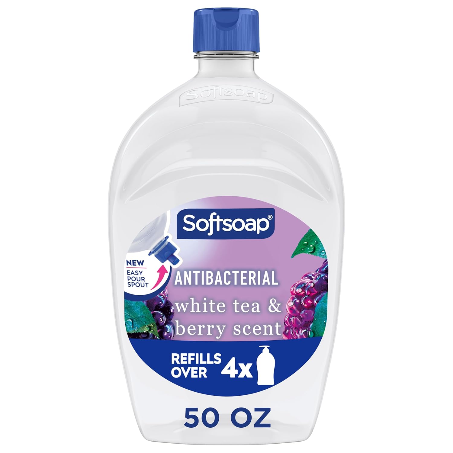 Softsoap Antibacterial Liquid Hand Soap - 99.9% Bacteria-Killing, Moisturizing for Dry Skin, White Tea Berry Scent, 50 fl oz Refill