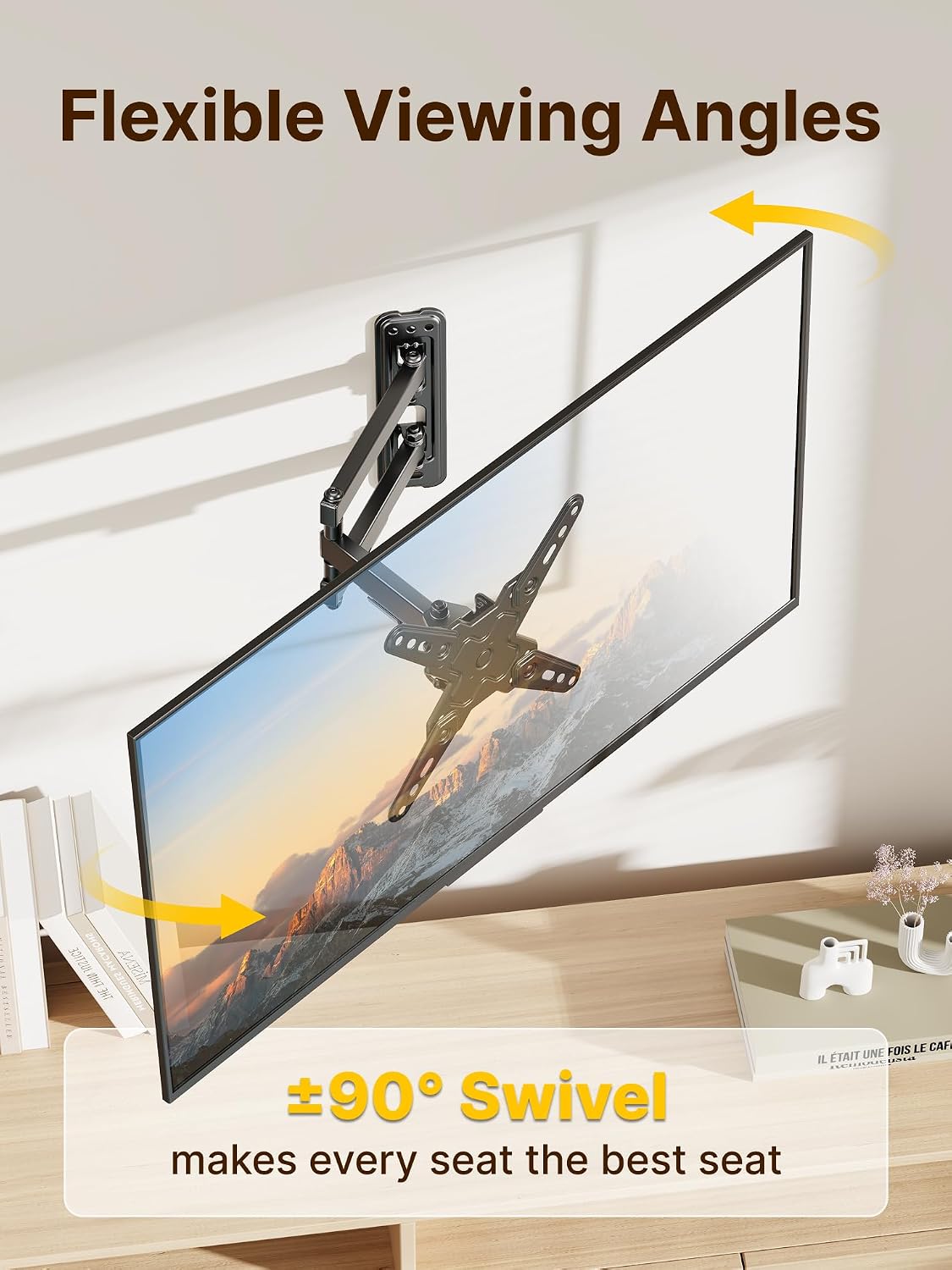 Full Motion TV Wall Mount for 13-43 Inch TVs - monTEK Articulating Swivel Tilt Bracket