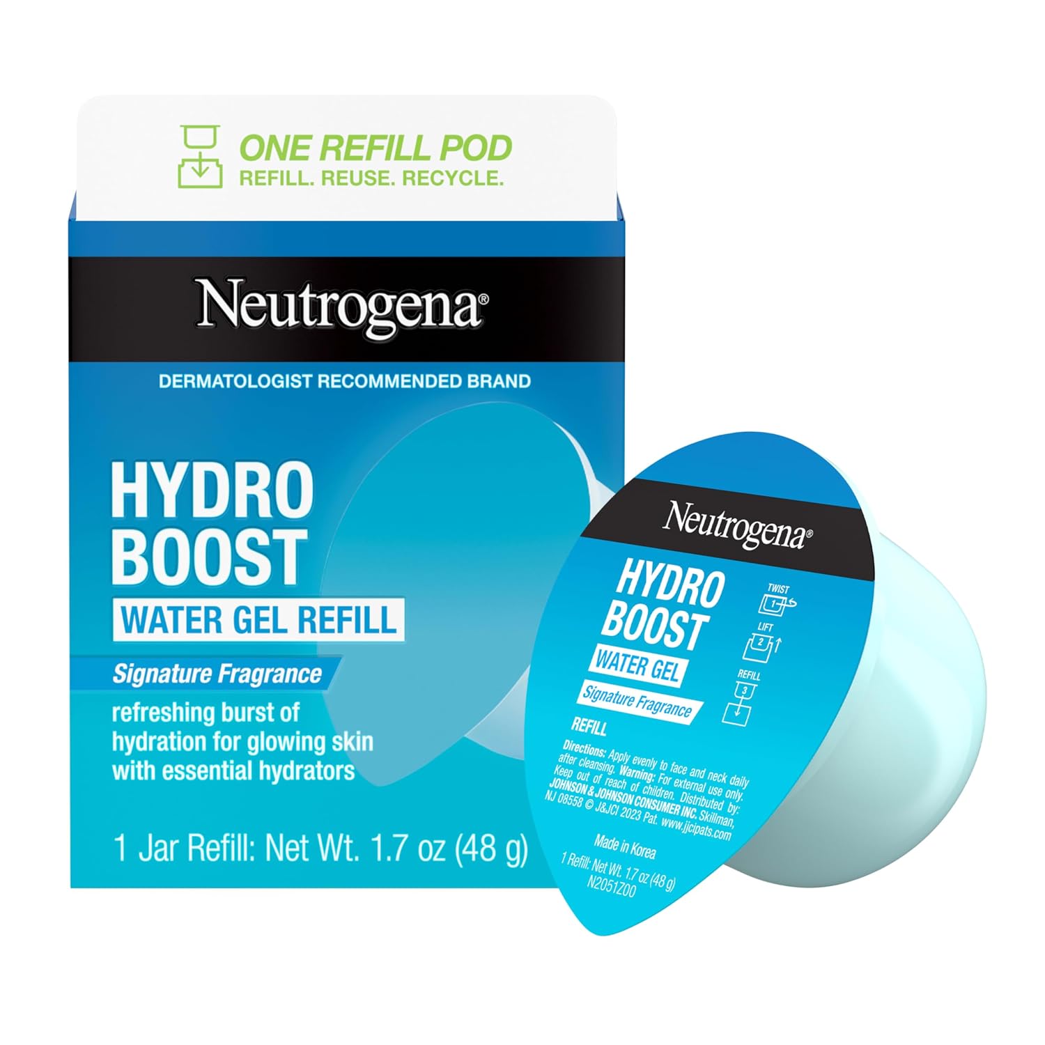 Neutrogena Hydro Boost Refill Pod - Hyaluronic Acid Moisturizer for Dewy Skin, 1.7 oz