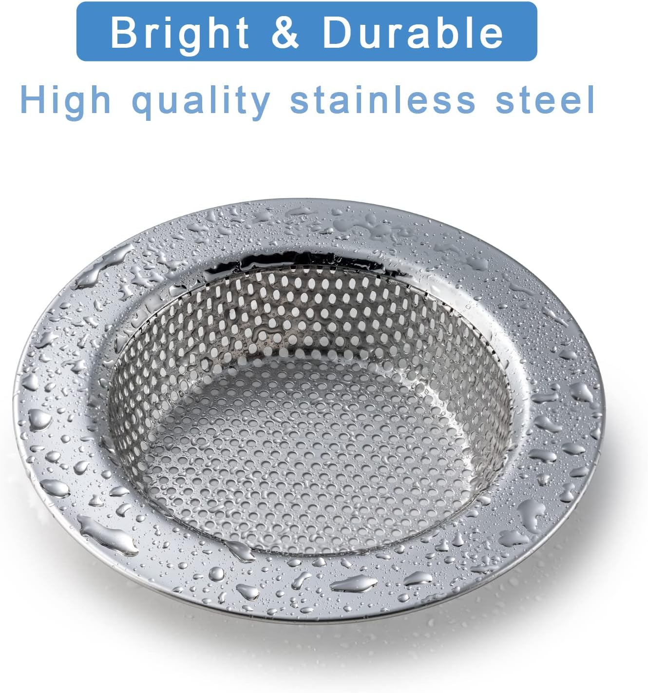 Honmein 2-Piece Stainless Steel Sink Strainer - Double-Layer Safety Design, Rustproof Kitchen Drain Filter