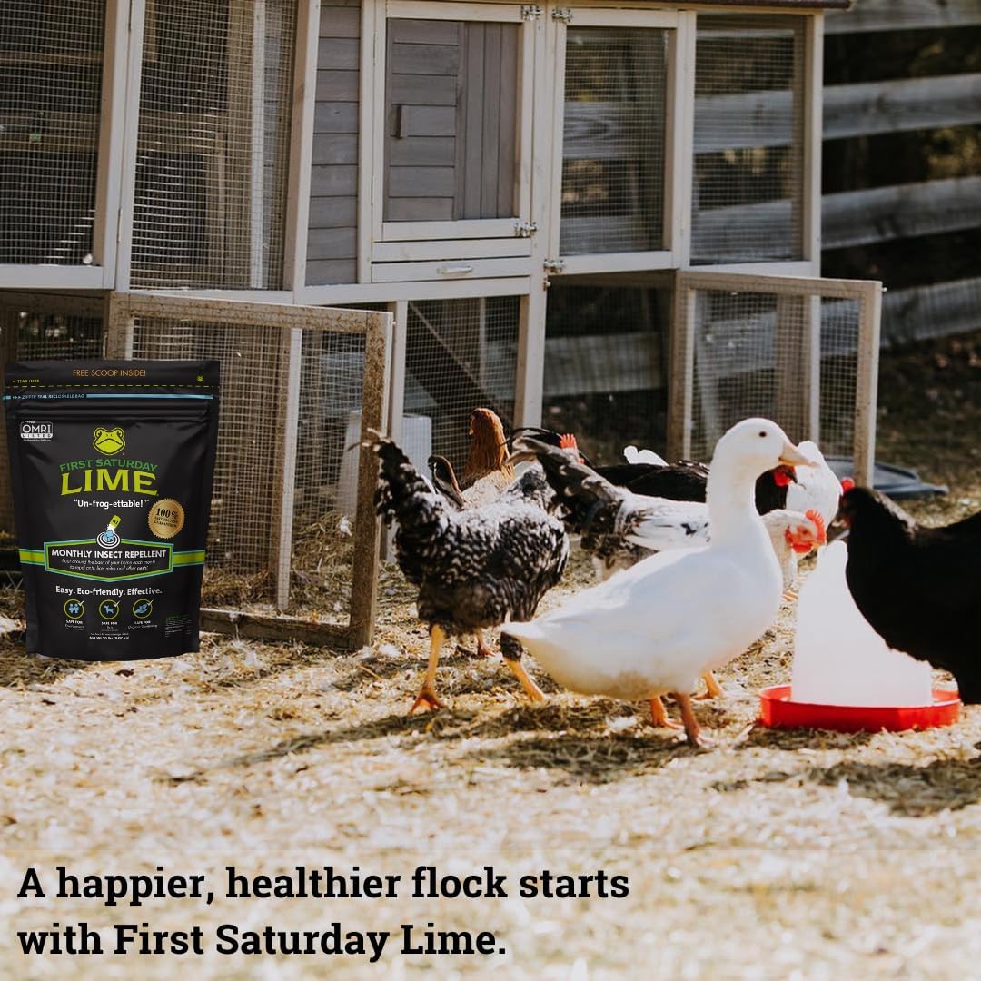 First Saturday Lime Natural Outdoor Insect Deterrent Powder - 20lb Monthly Barrier for Ants & Ticks