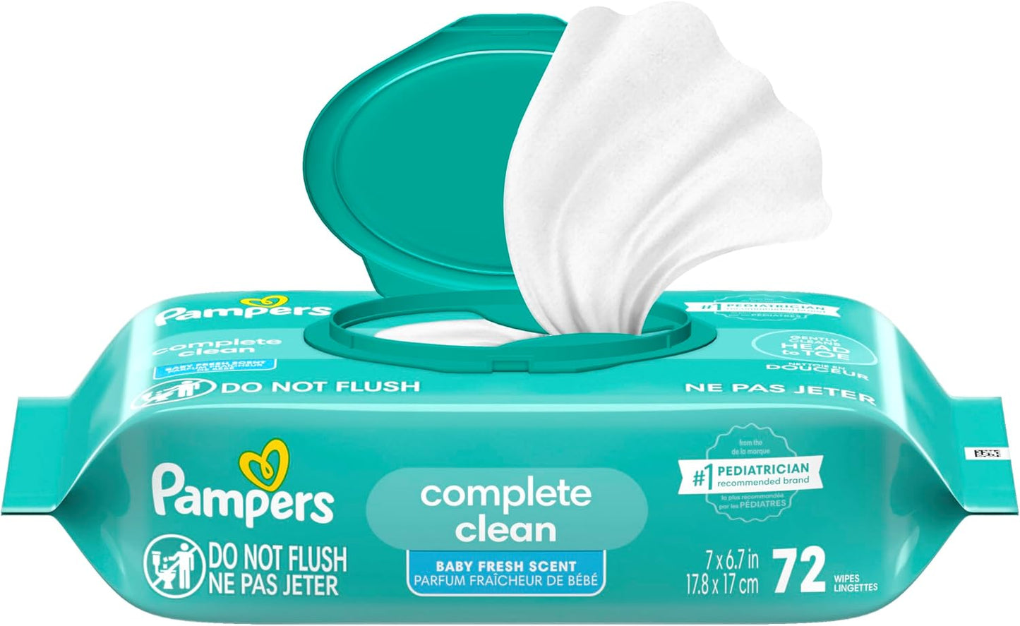 Pampers Baby Wipes - Gentle Head-to-Toe Clean with Baby Fresh Scent, 72 Count