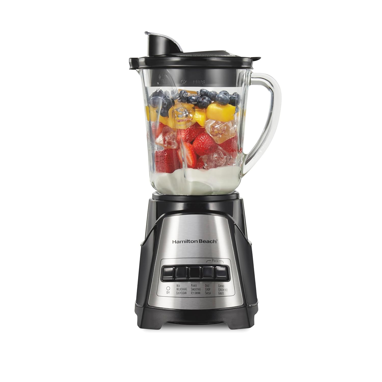 Hamilton Beach Power Elite Wave Action Blender - 40 Oz Glass Jar with 12 Functions for Smoothies