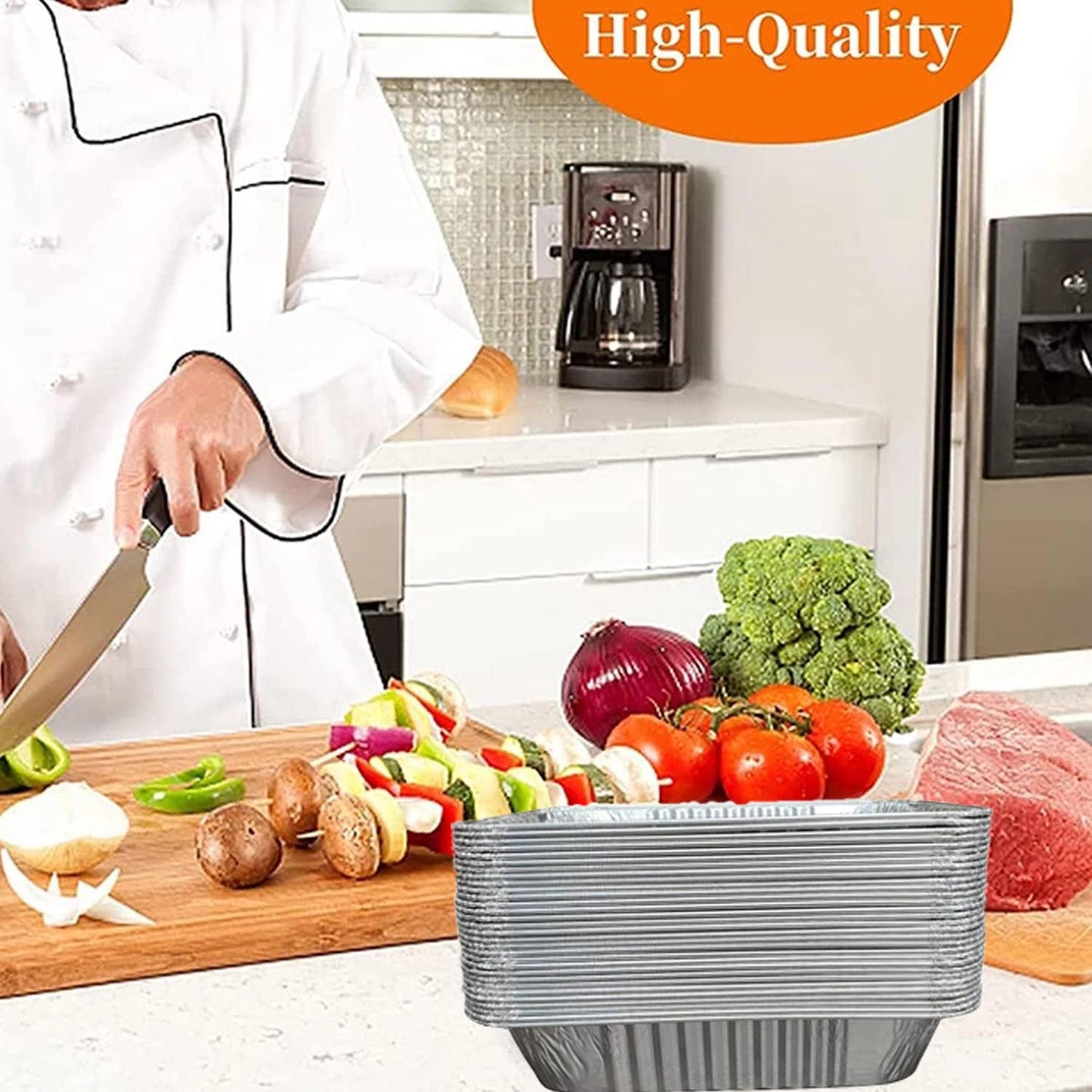 Waytiffer 9x13 Disposable Aluminum Pans - 10 Pack Half-Size Deep Steam Table Pans