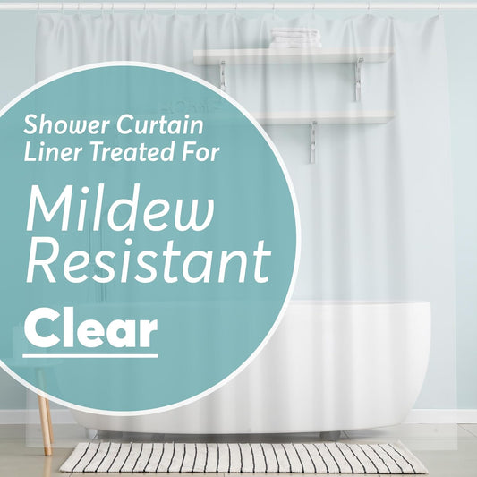 BigFoot Odorless Clear Shower Curtain - 72x72 Premium PEVA Liner with Magnets