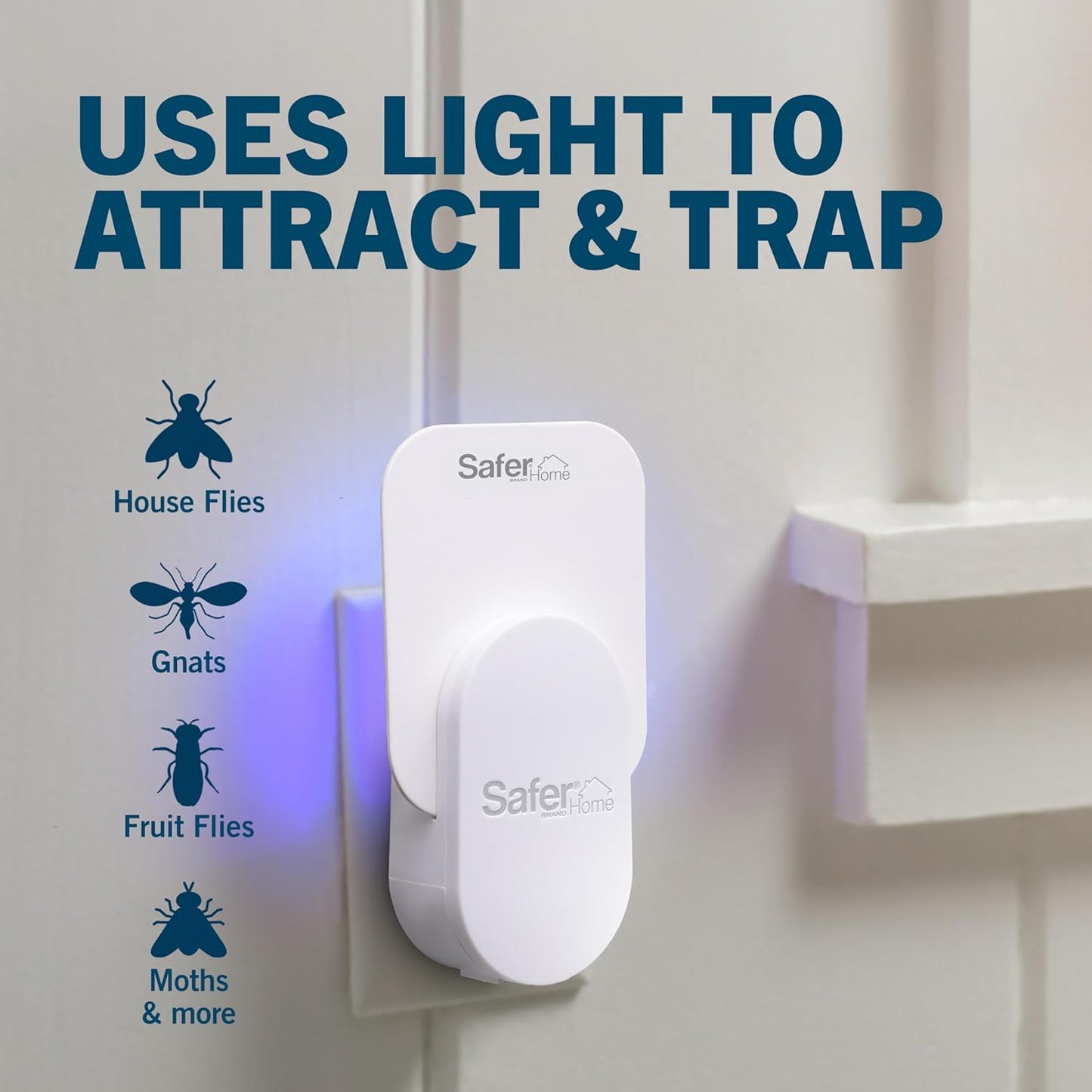 Safer Indoor Plug-In Fruit Fly & Gnat Trap - Chemical-Free 24/7 Protection