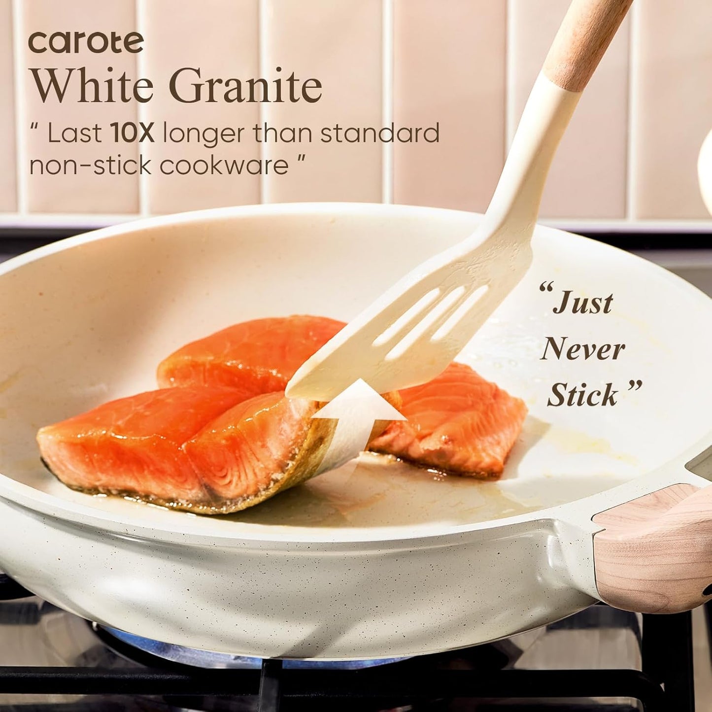 CAROTE 14-Piece Nonstick Cookware Set - Die-Cast Aluminum Pots & Pans for Induction & Gas Stoves