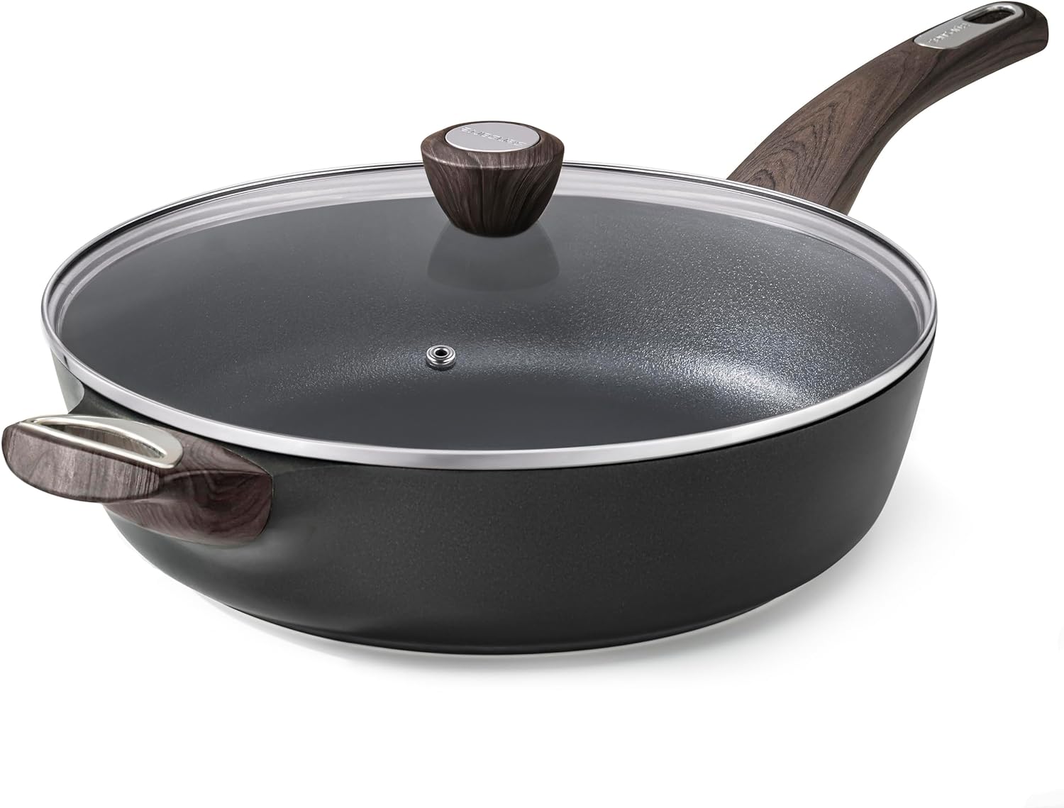SENSARTE 12 Inch Nonstick Saute Pan with Lid - Healthy PFOA-Free Aluminum Skillet for Induction & All Stovetops