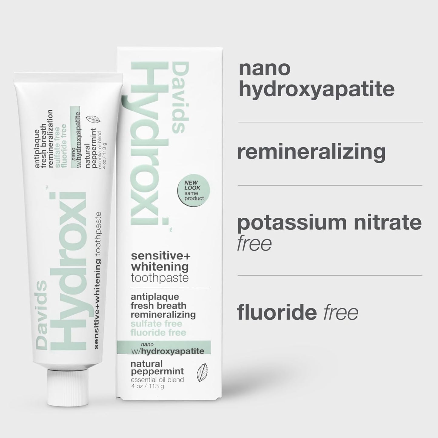 Davids Fluoride-Free Nano Hydroxyapatite Toothpaste for Sensitive Support & Whitening - 4oz